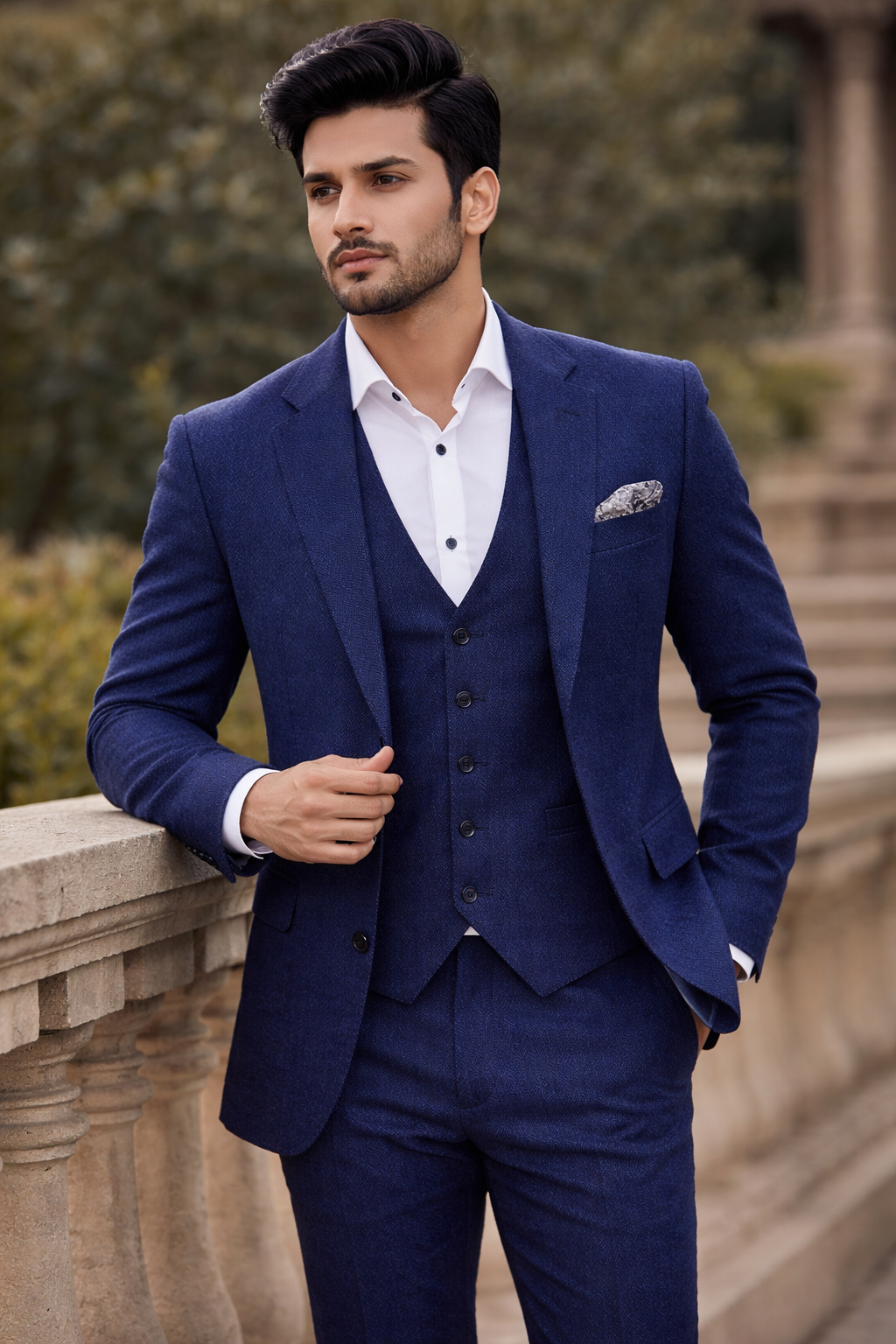 dress coat blue Calvin Klein Sharkskin Slim Fit Suit Separate Jacket Blue At Nordstrom Rack - Mens Formal Clothing main image 1