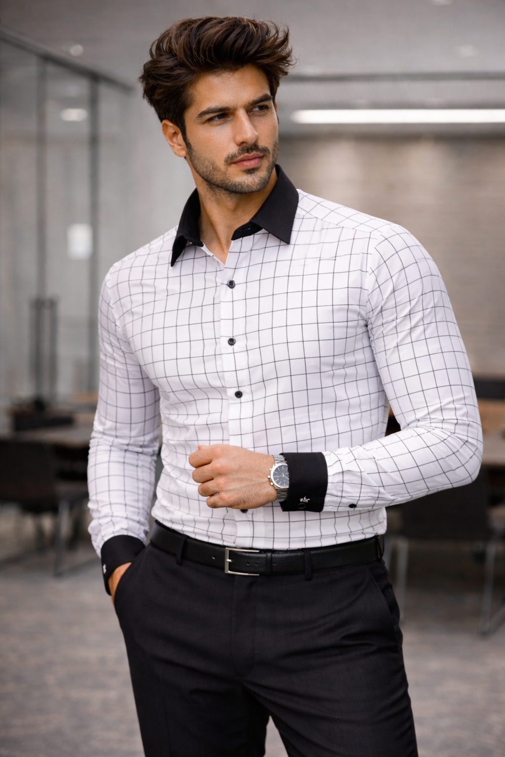 men's premium check shirt