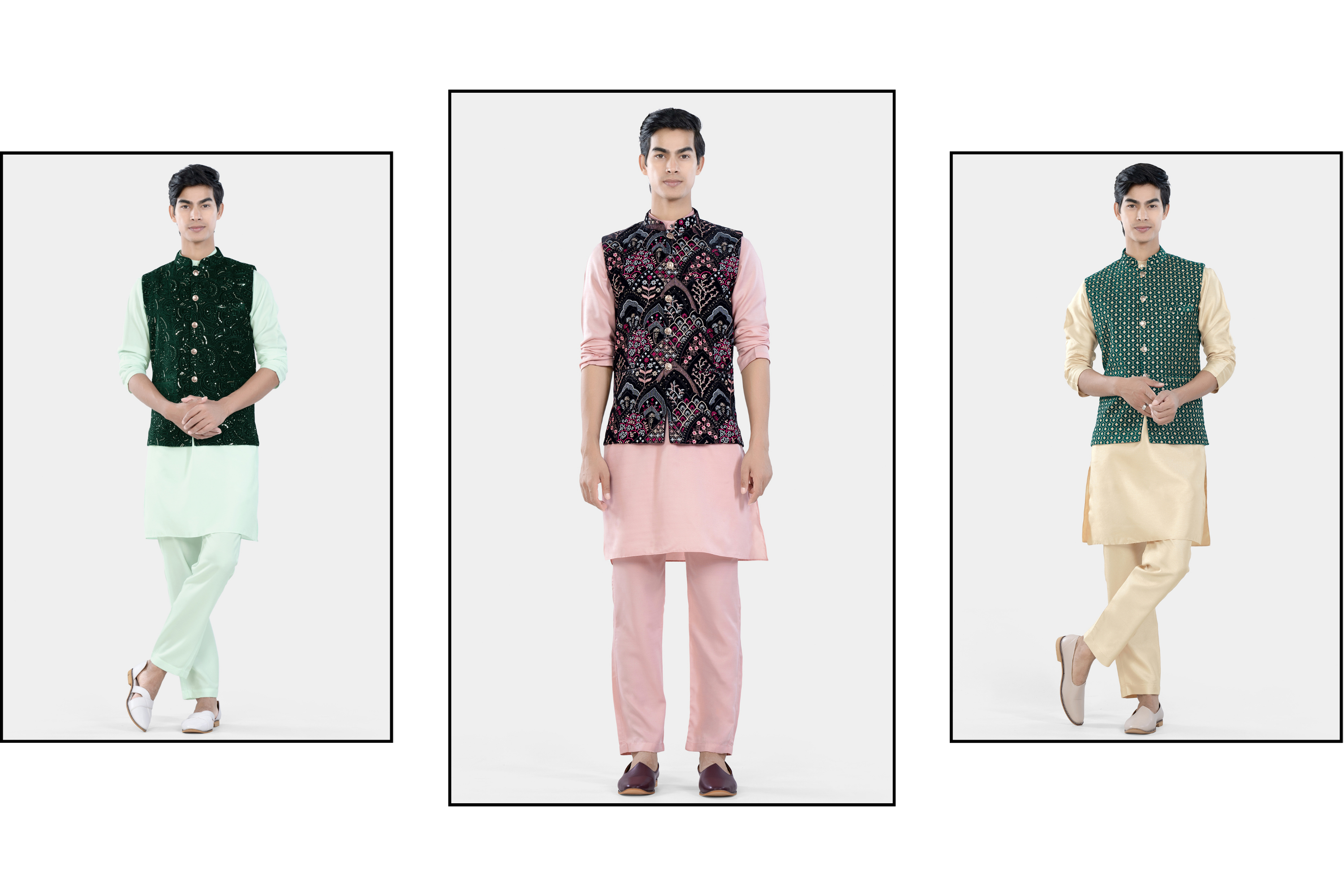 Ethnic Wear Kurta Set With Nehru Jacket