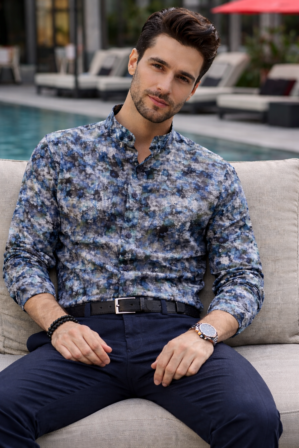 Buy men's mandarin/china collar shirts in India