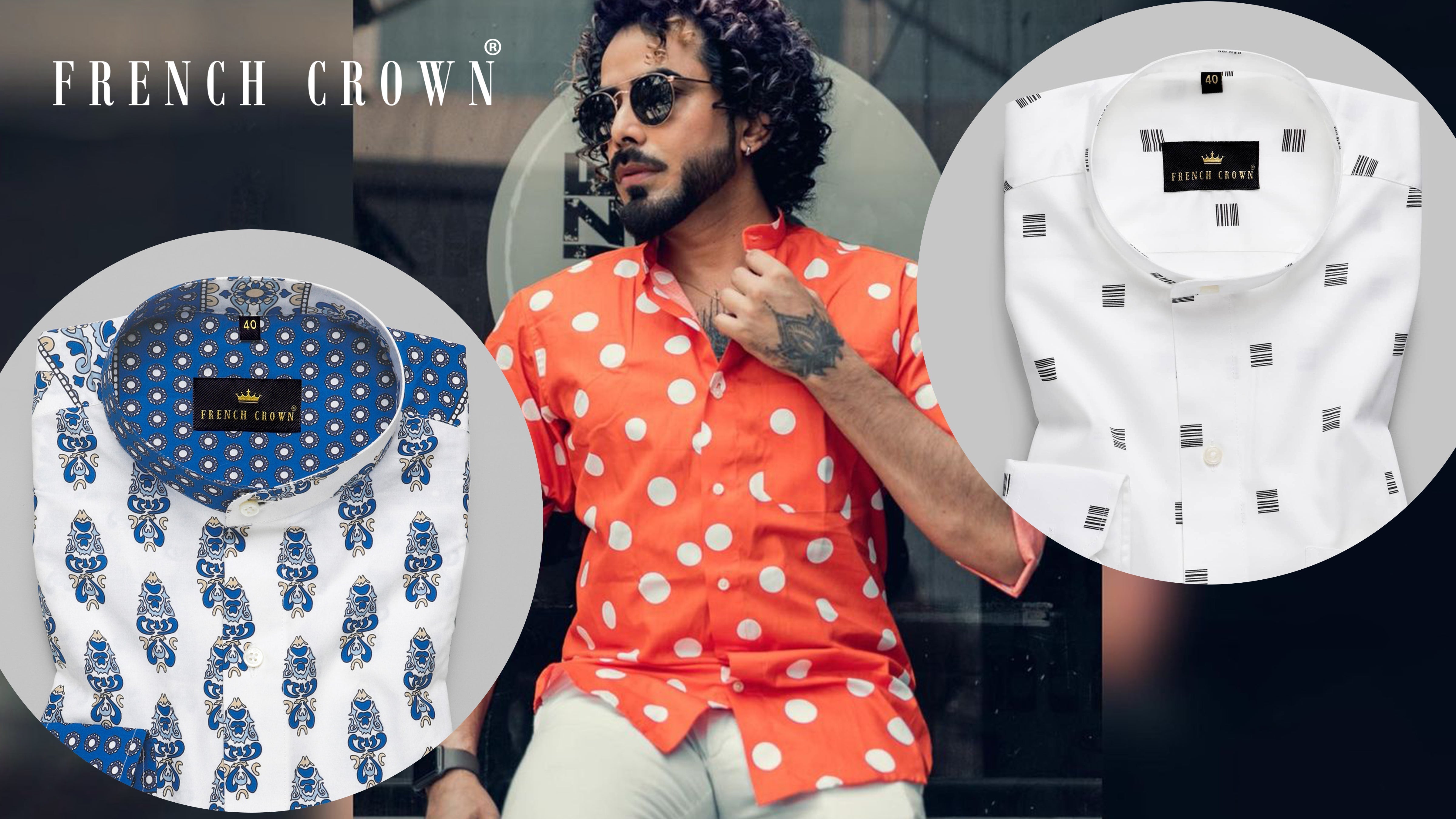 Buy men's mandarin/china collar shirts in India