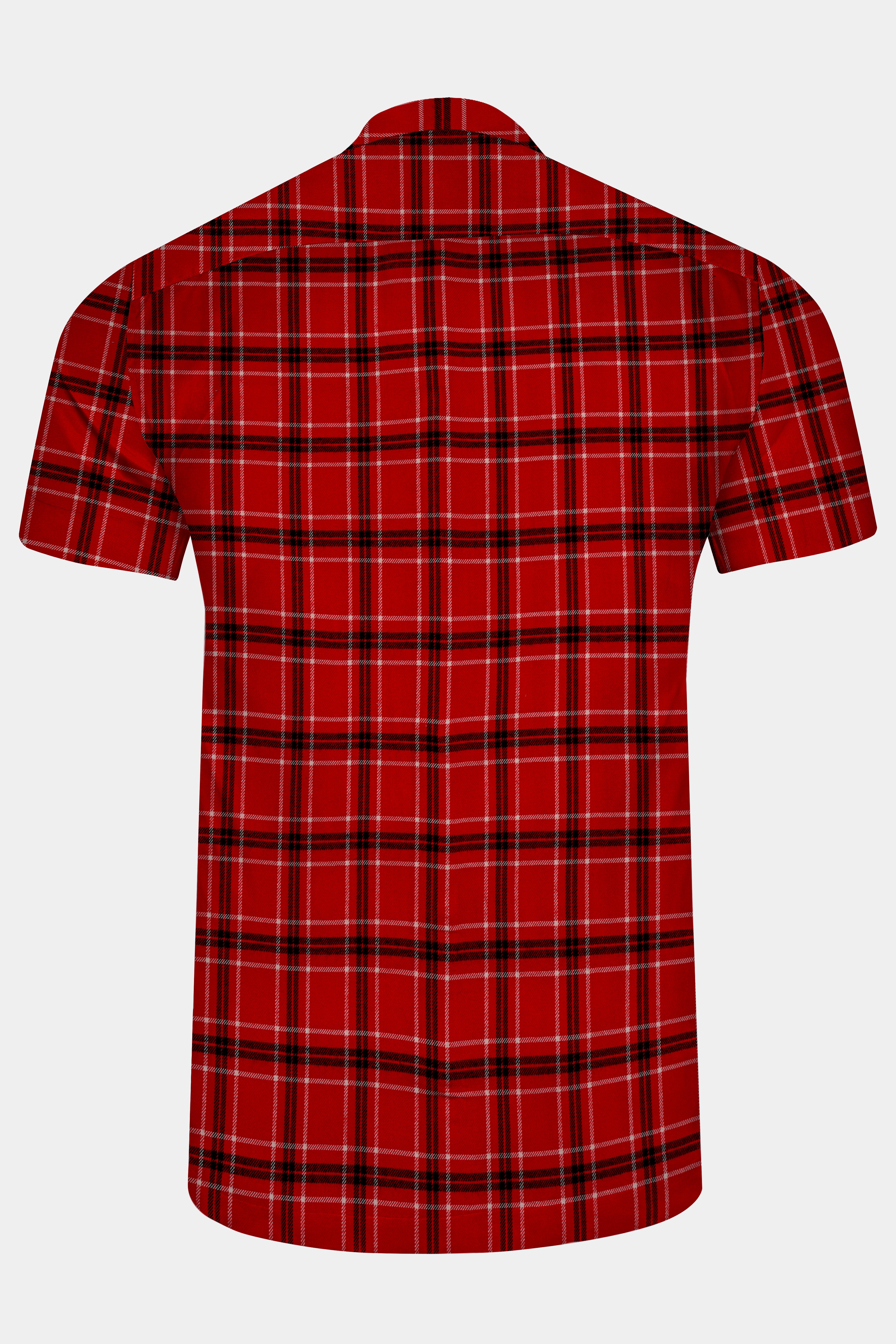 Scarlet Red Plaid Flannel Designer Shirt