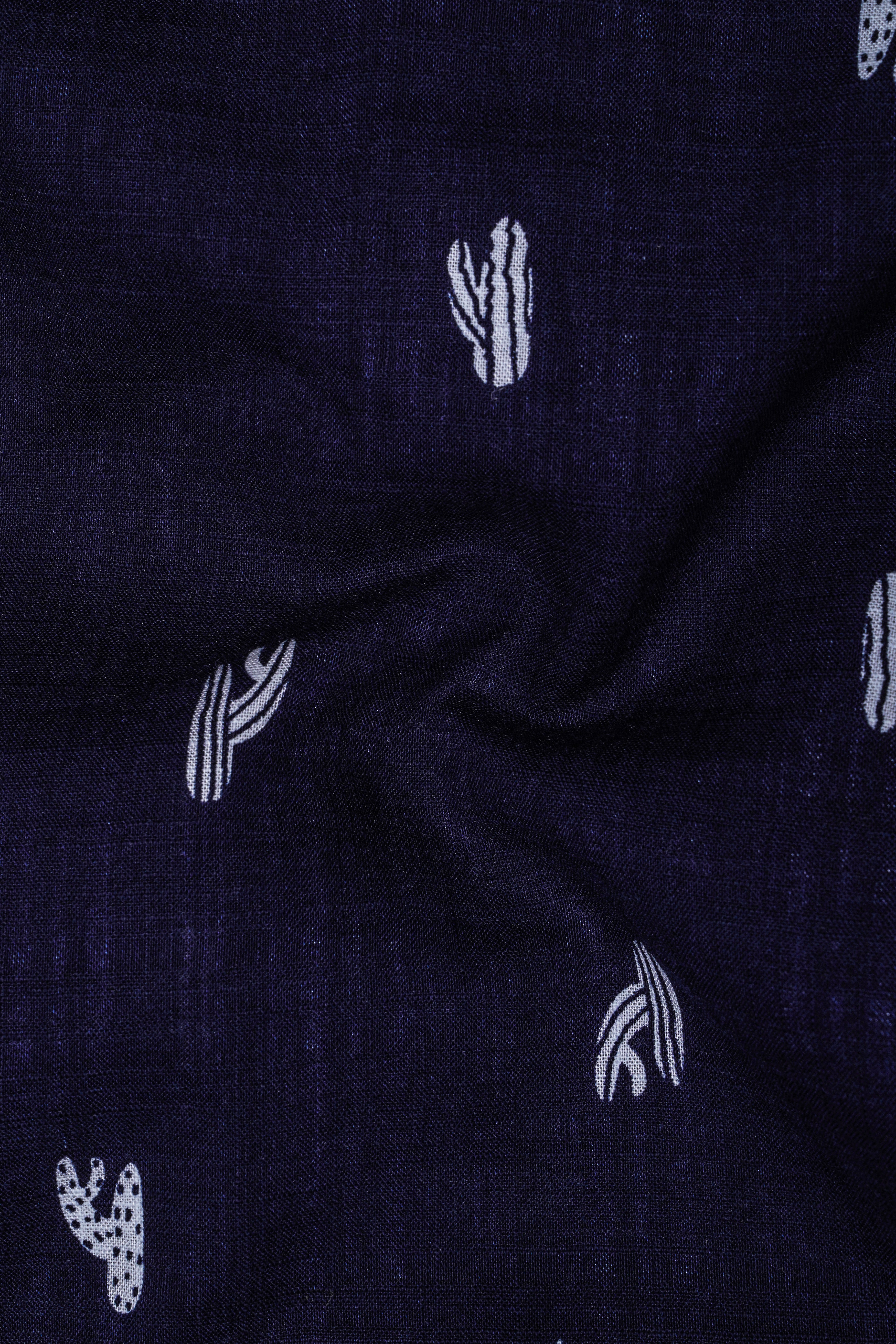 Mirage Blue Printed Lightweight Premium Cotton Oversized Shirt