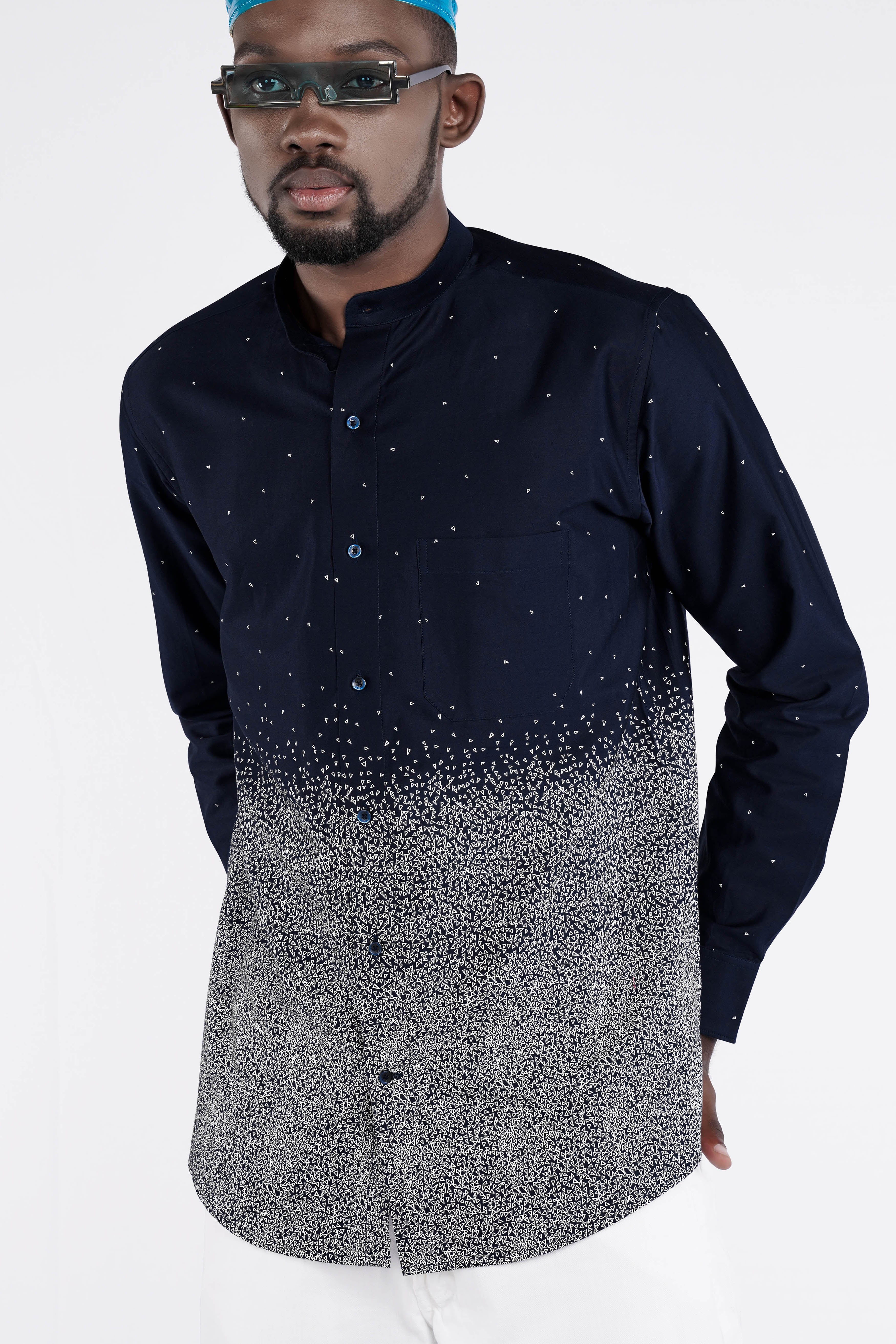 Cinder Blue and White Super Soft Premium Cotton Shirts