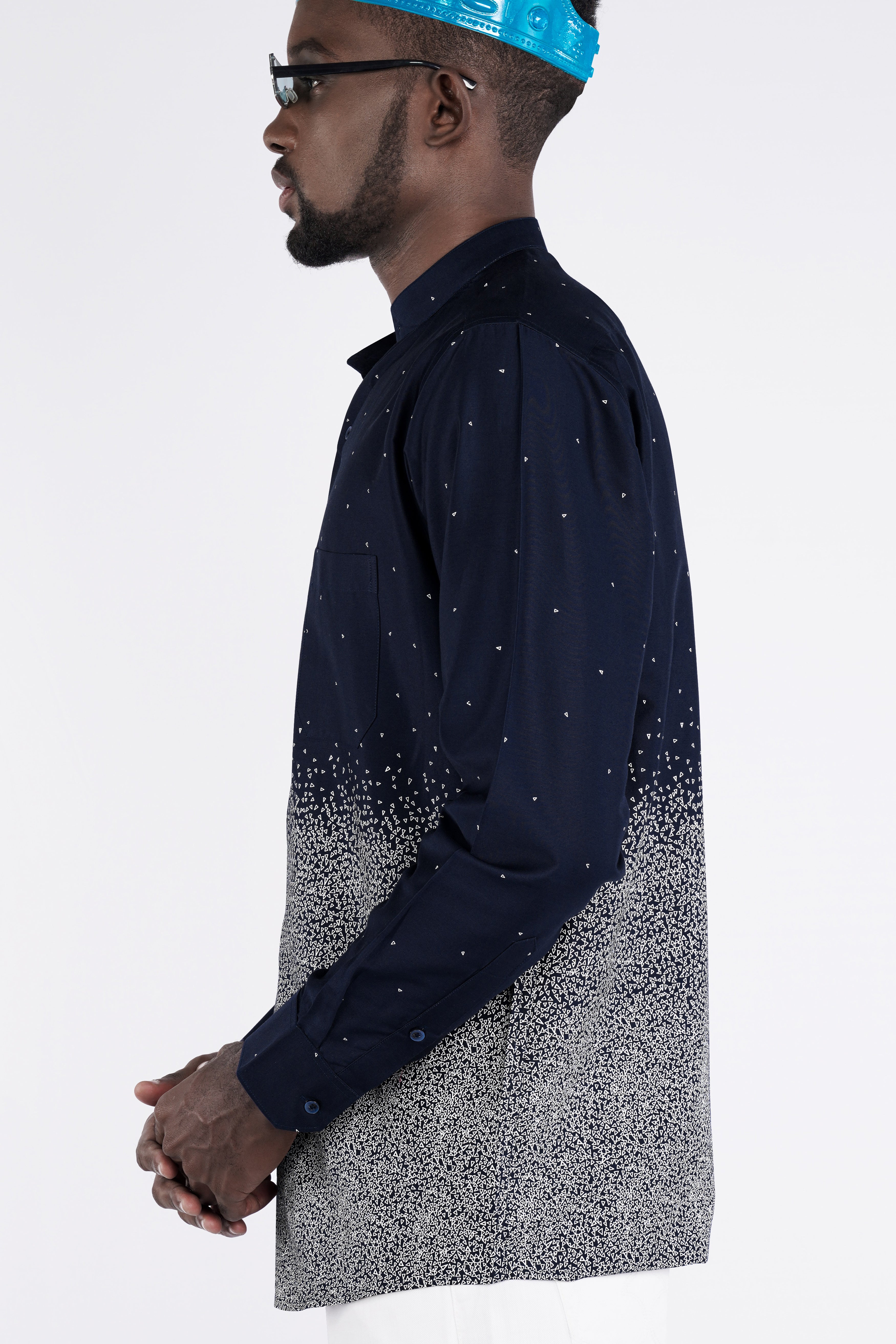 Cinder Blue and White Super Soft Premium Cotton Shirts
