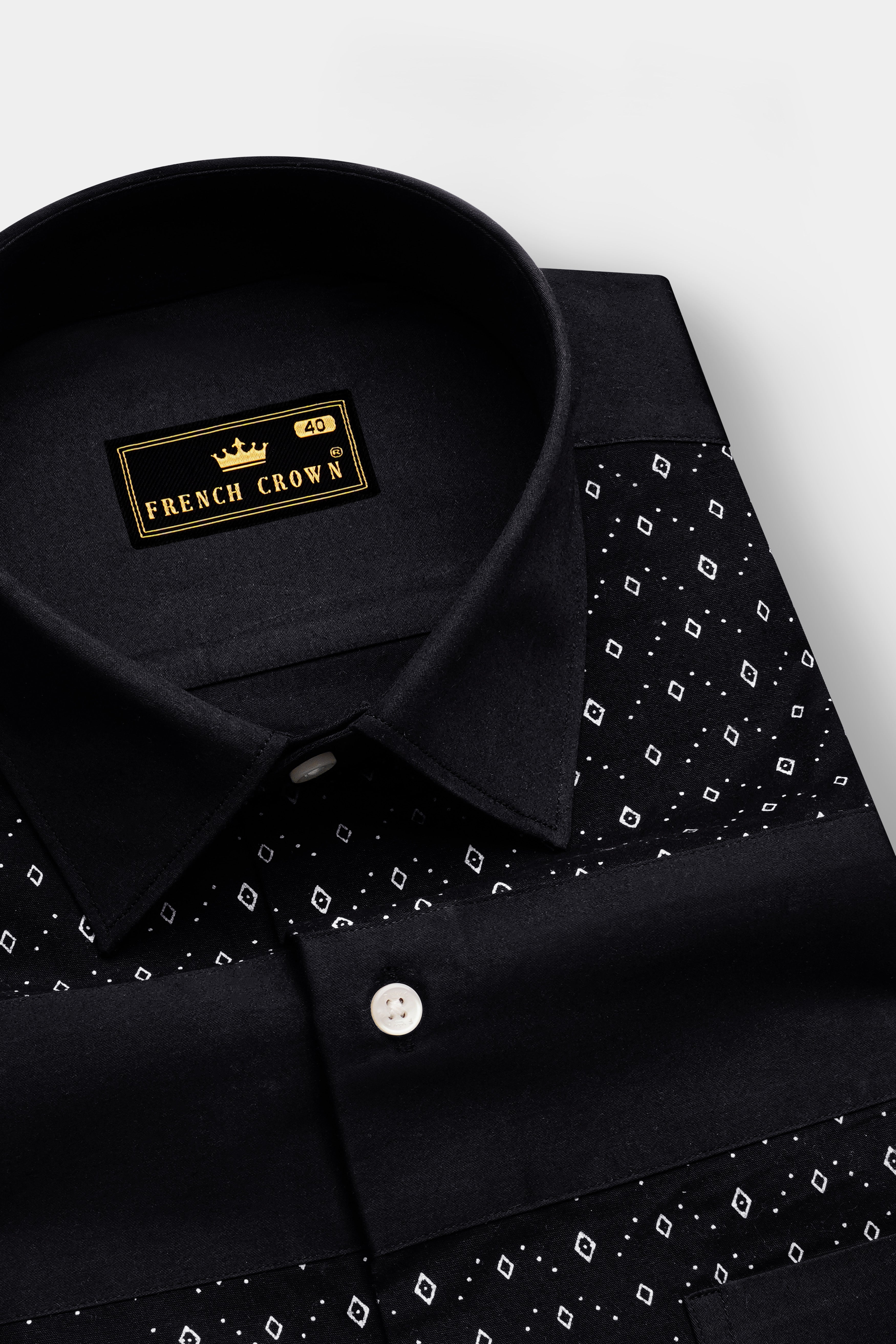 Jade Black and White Printed Super Soft Premium Cotton Designer Shirt