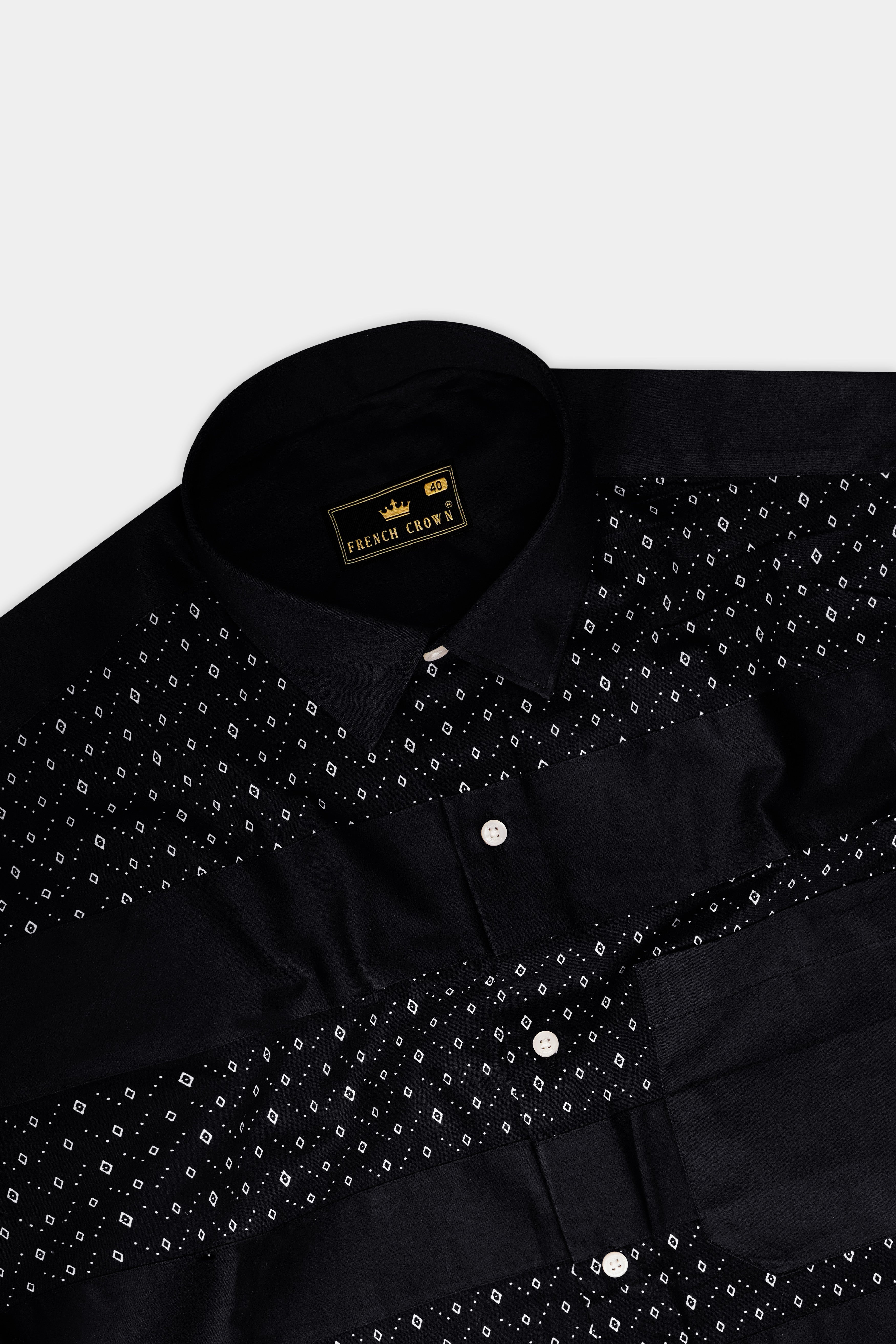 Jade Black and White Printed Super Soft Premium Cotton Designer Shirt