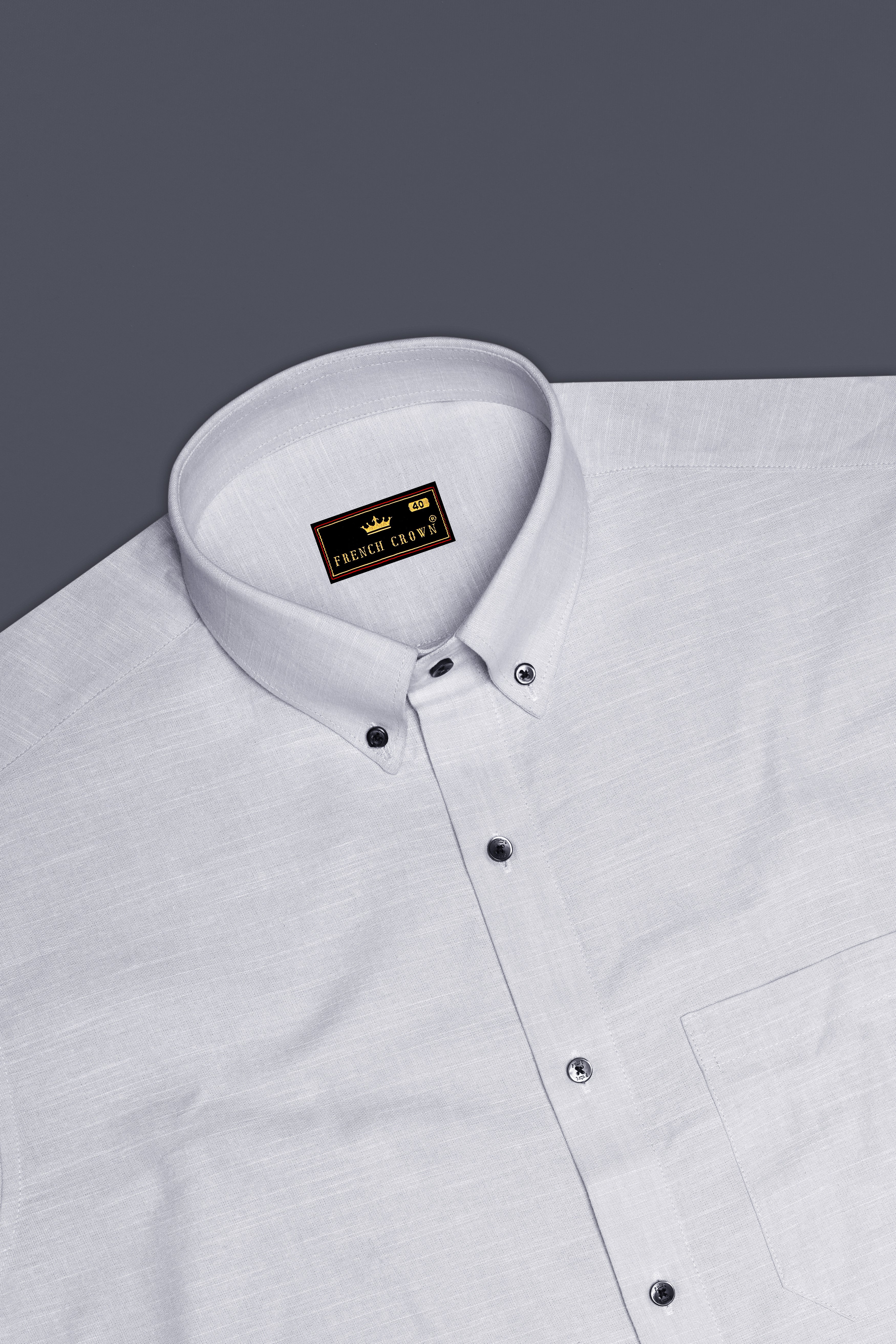 Bon Jour Gray Chambray Button-Down Shirt