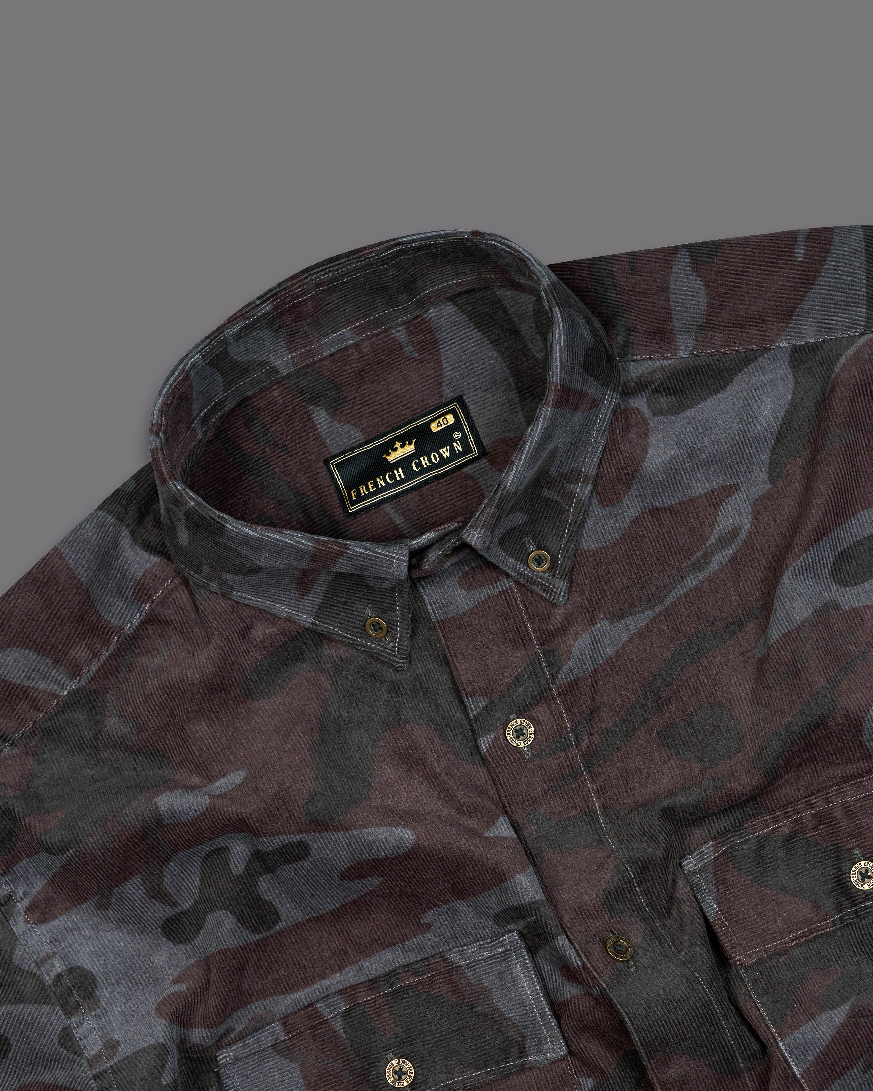 Cape Cod Gray and Bistre Brown Camouflage Corduroy Designer Shirt 10174-BD-MB-D123-38, 10174-BD-MB-D123-H-38, 10174-BD-MB-D123-39, 10174-BD-MB-D123-H-39, 10174-BD-MB-D123-40, 10174-BD-MB-D123-H-40, 10174-BD-MB-D123-42, 10174-BD-MB-D123-H-42, 10174-BD-MB-D123-44, 10174-BD-MB-D123-H-44, 10174-BD-MB-D123-46, 10174-BD-MB-D123-H-46, 10174-BD-MB-D123-48, 10174-BD-MB-D123-H-48, 10174-BD-MB-D123-50, 10174-BD-MB-D123-H-50, 10174-BD-MB-D123-52, 10174-BD-MB-D123-H-52A