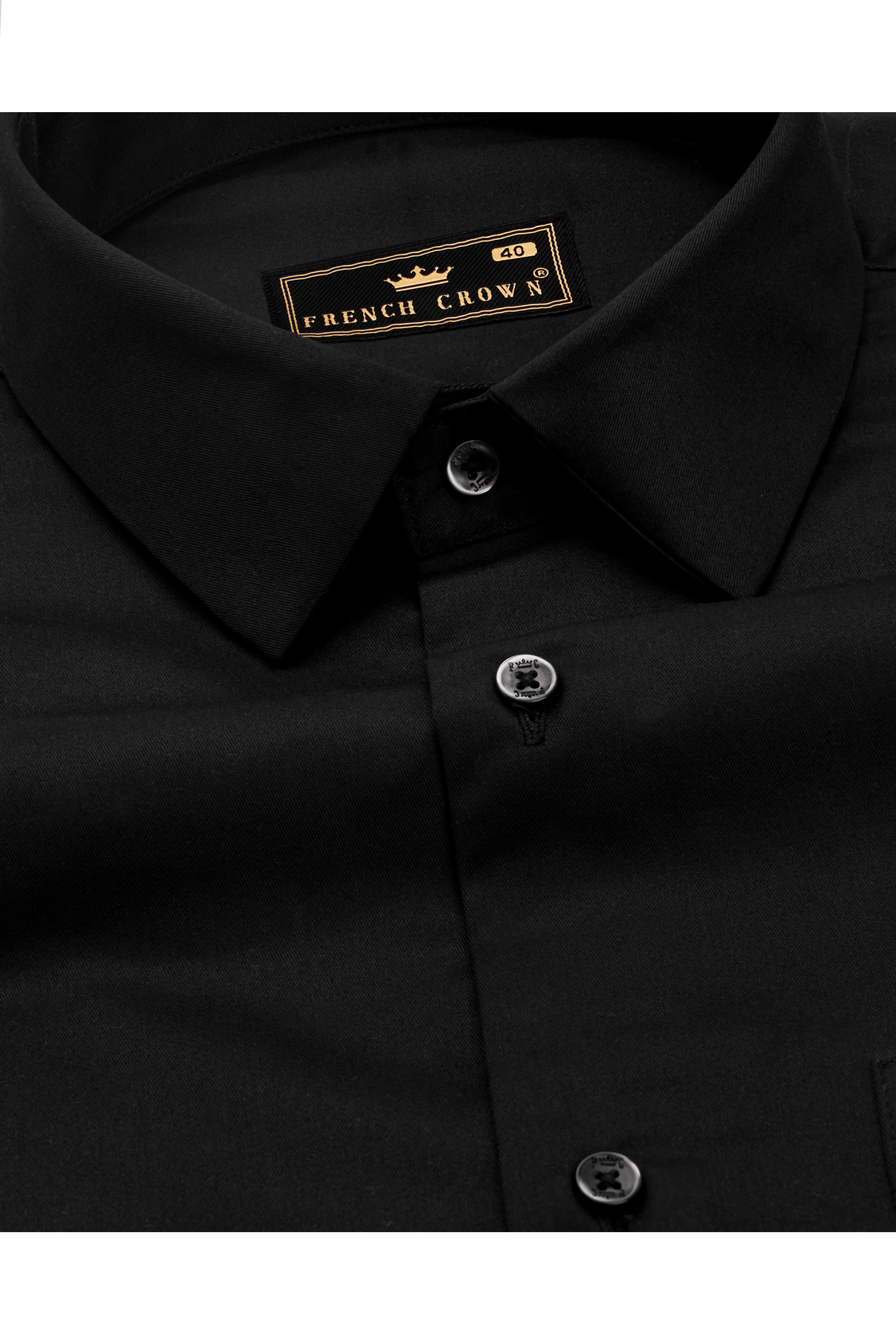 Jade Black with Funky Teddy Patch Work Premium Cotton Designer Shirt