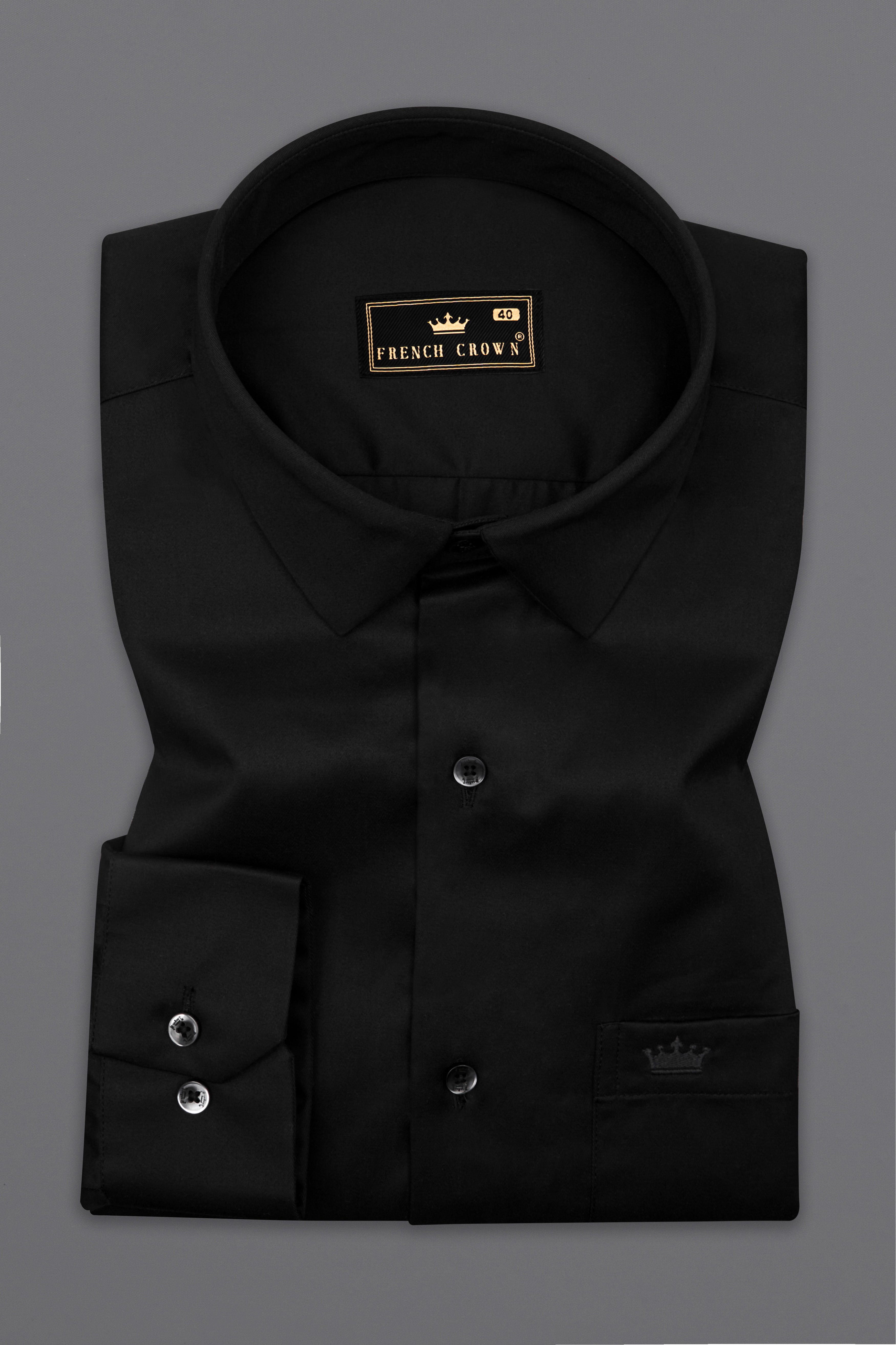 Jade Black with Funky Teddy Patch Work Premium Cotton Designer Shirt