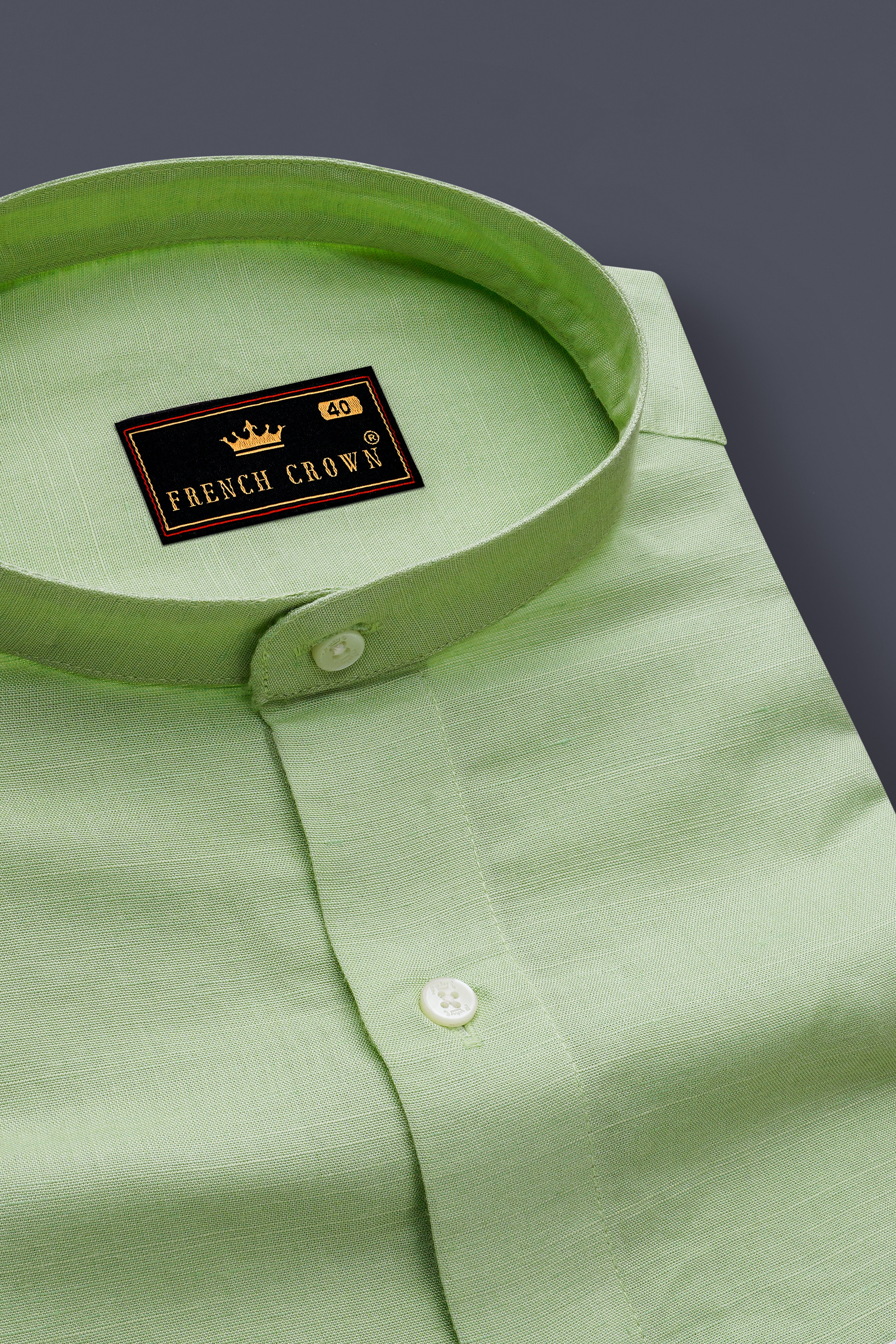 Moss Green Luxurious Linen Designer Shirt