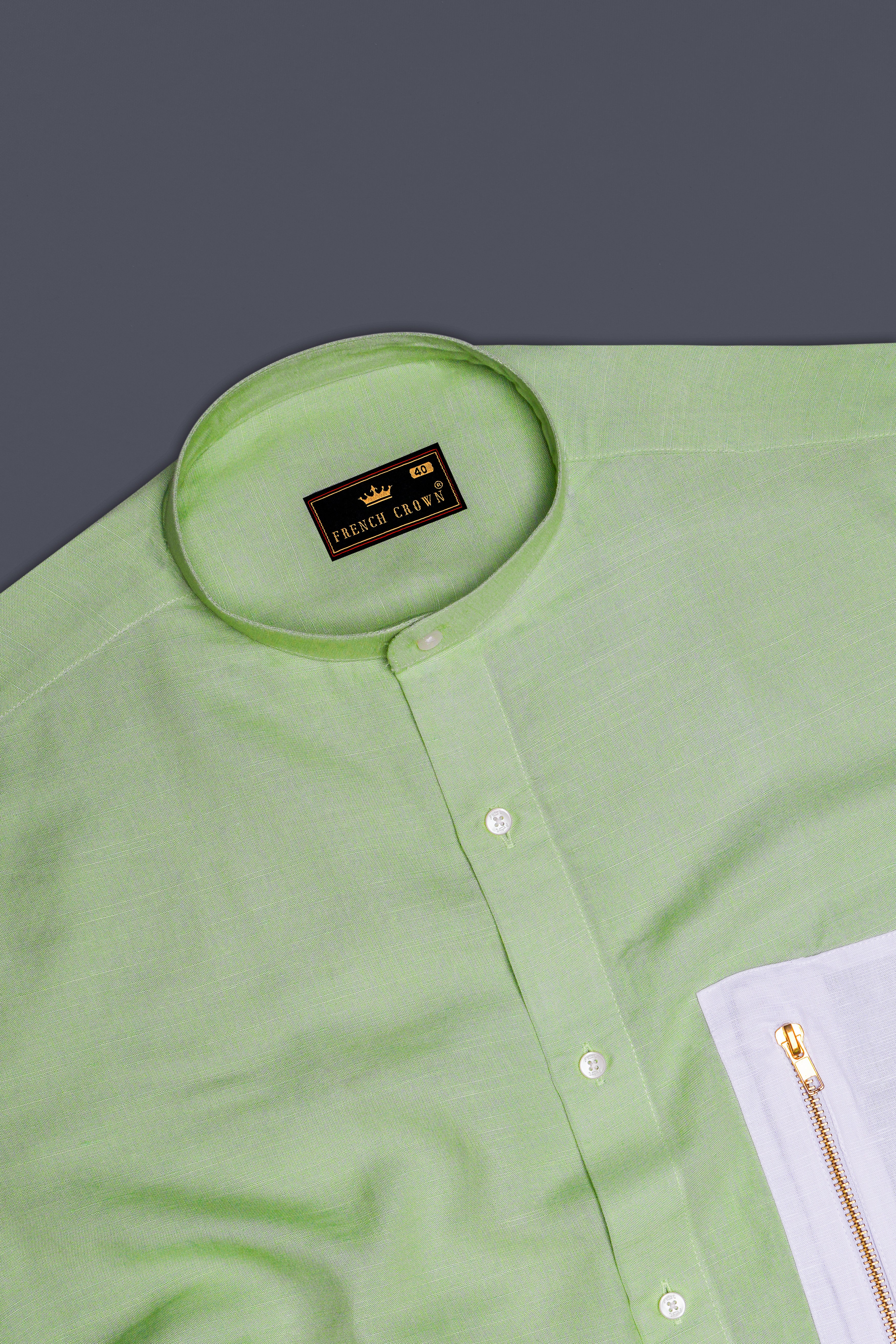 Moss Green Luxurious Linen Designer Shirt