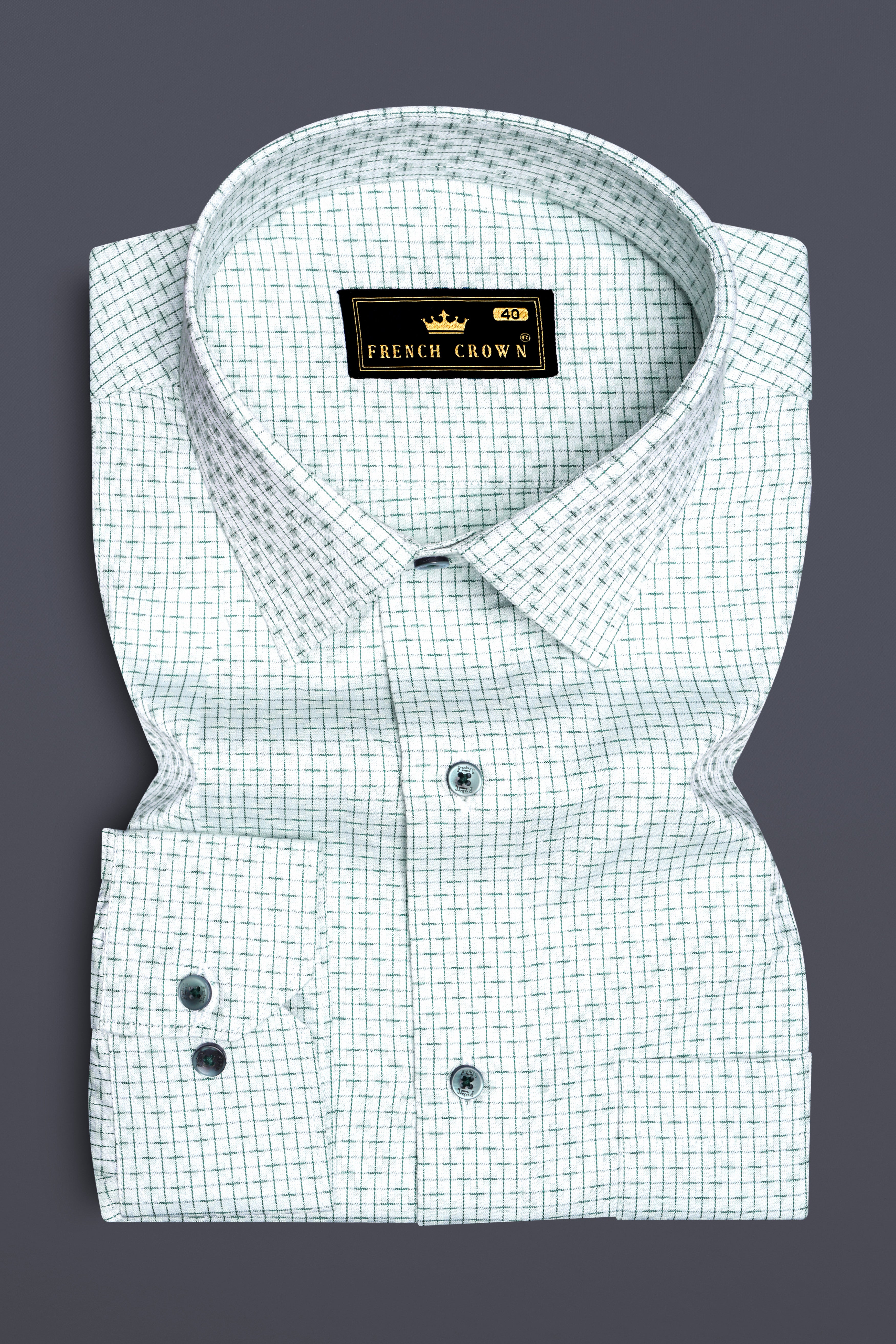 Nobel Light Green Dobby Textured Premium Giza Cotton Shirt