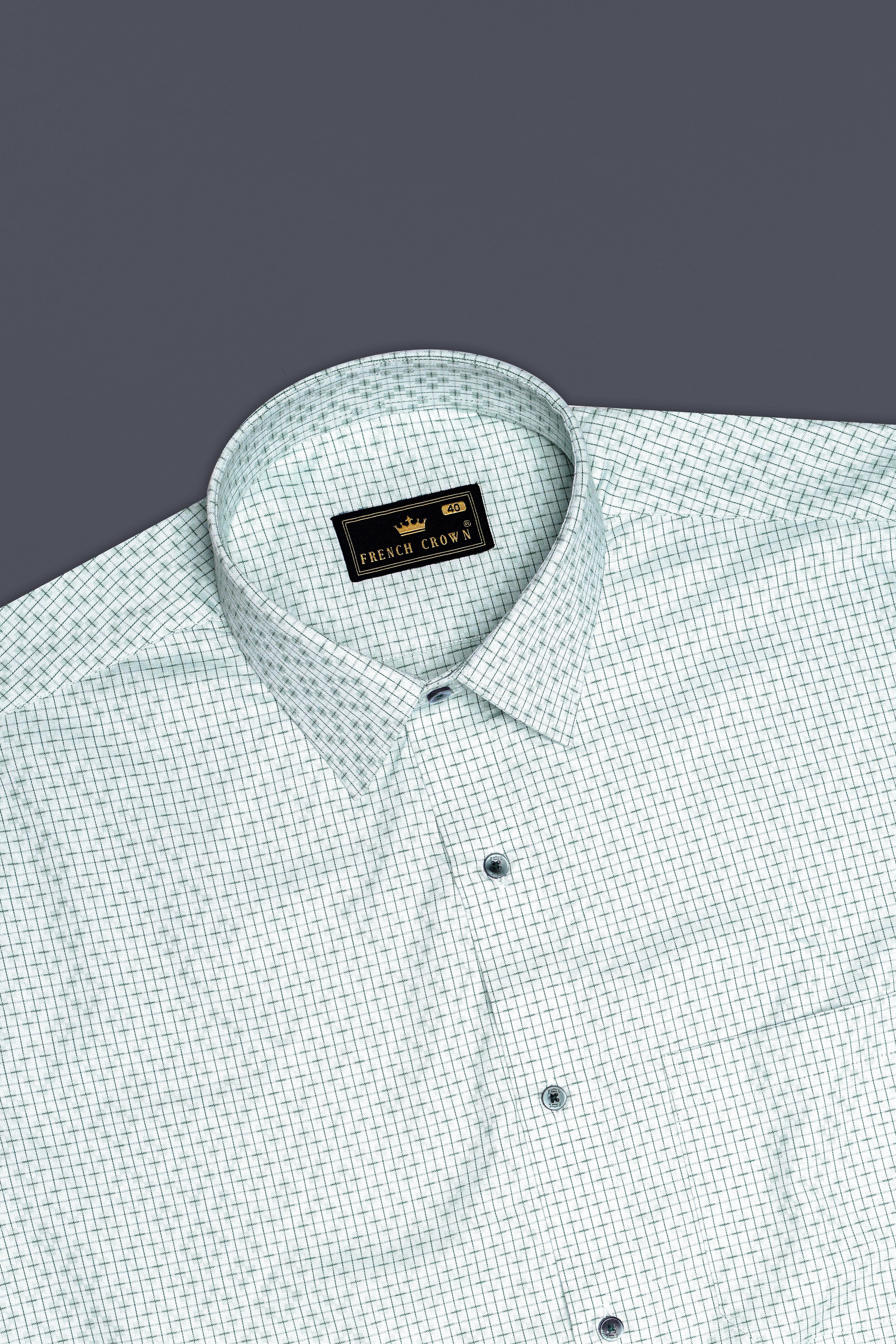 Nobel Light Green Dobby Textured Premium Giza Cotton Shirt