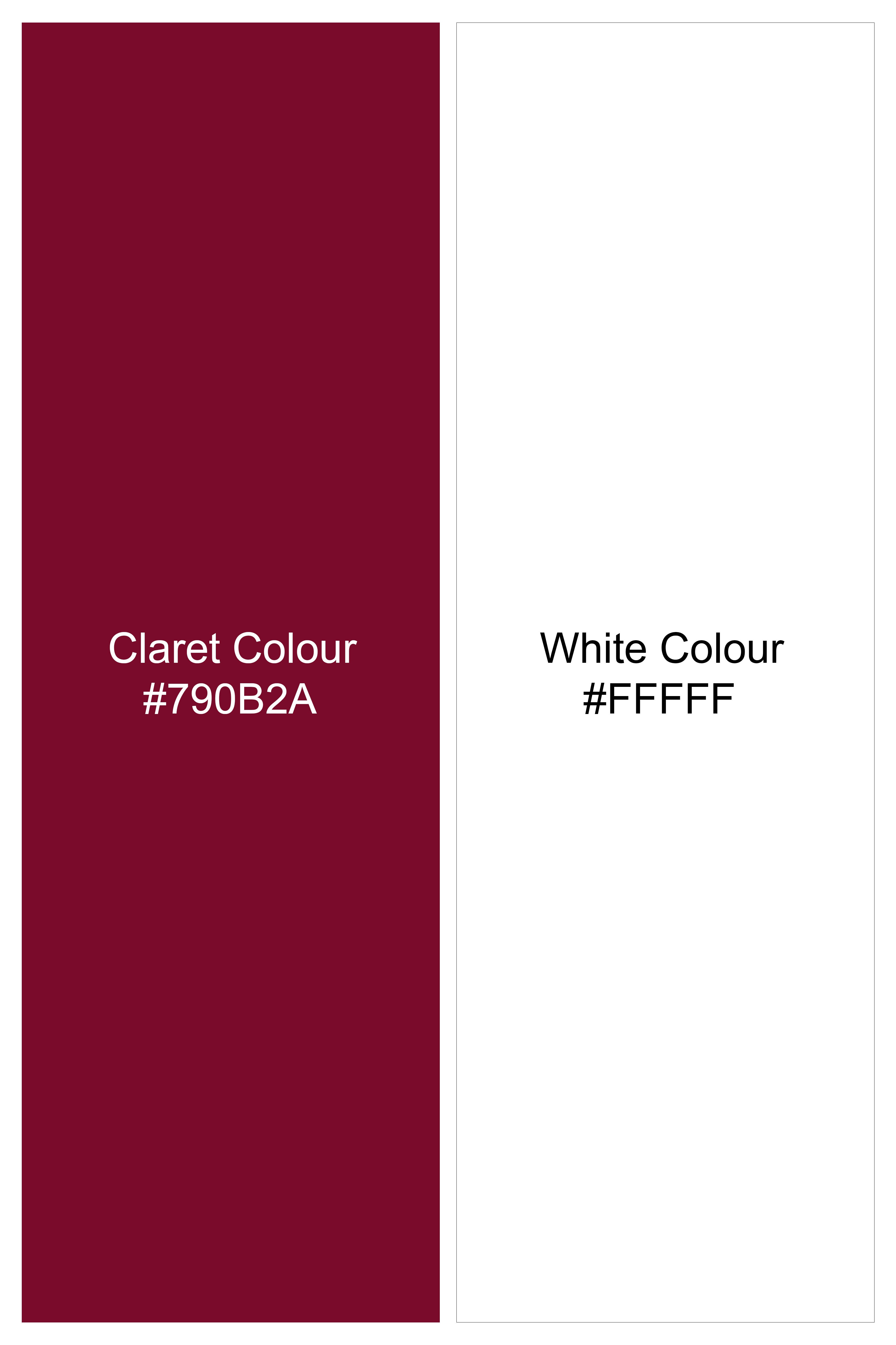 Claret Red Dobby Textured Premium Giza Cotton Shirt