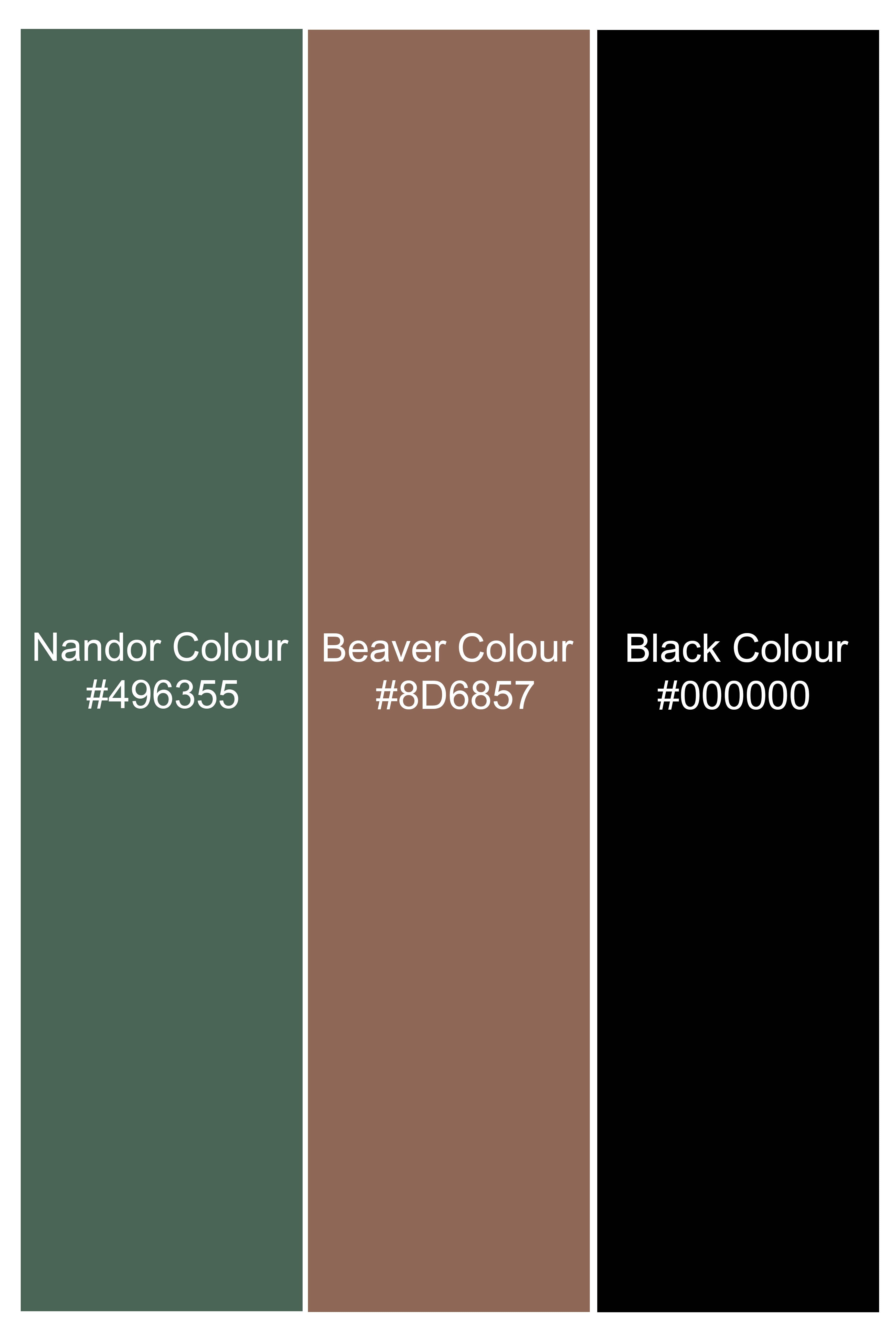 Nandor Green with Multicolor Plaid Textured Twill Premium Cotton Shirt