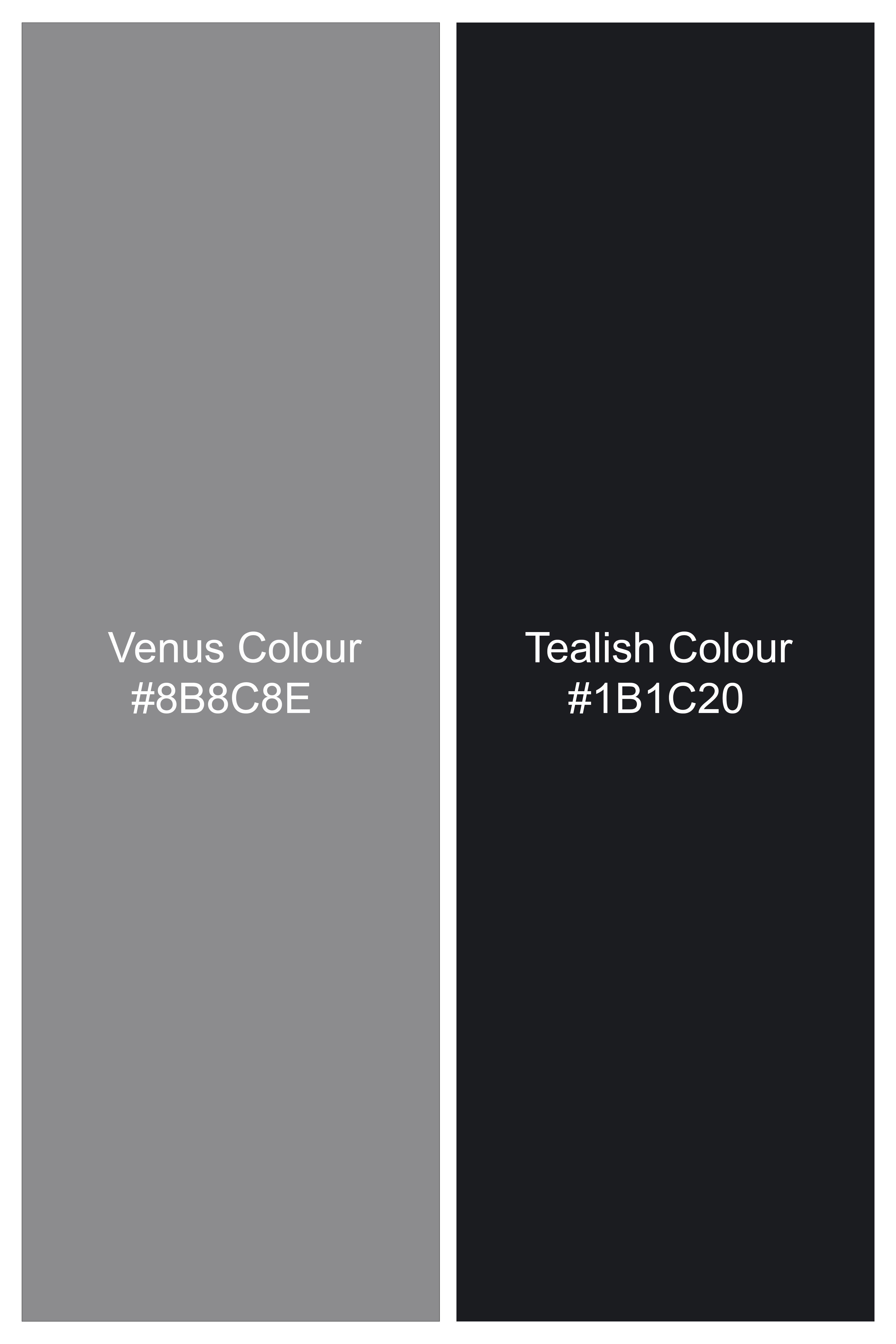 Vensu Gray with Tealish Black Checkered Flannel Bomber Jacket