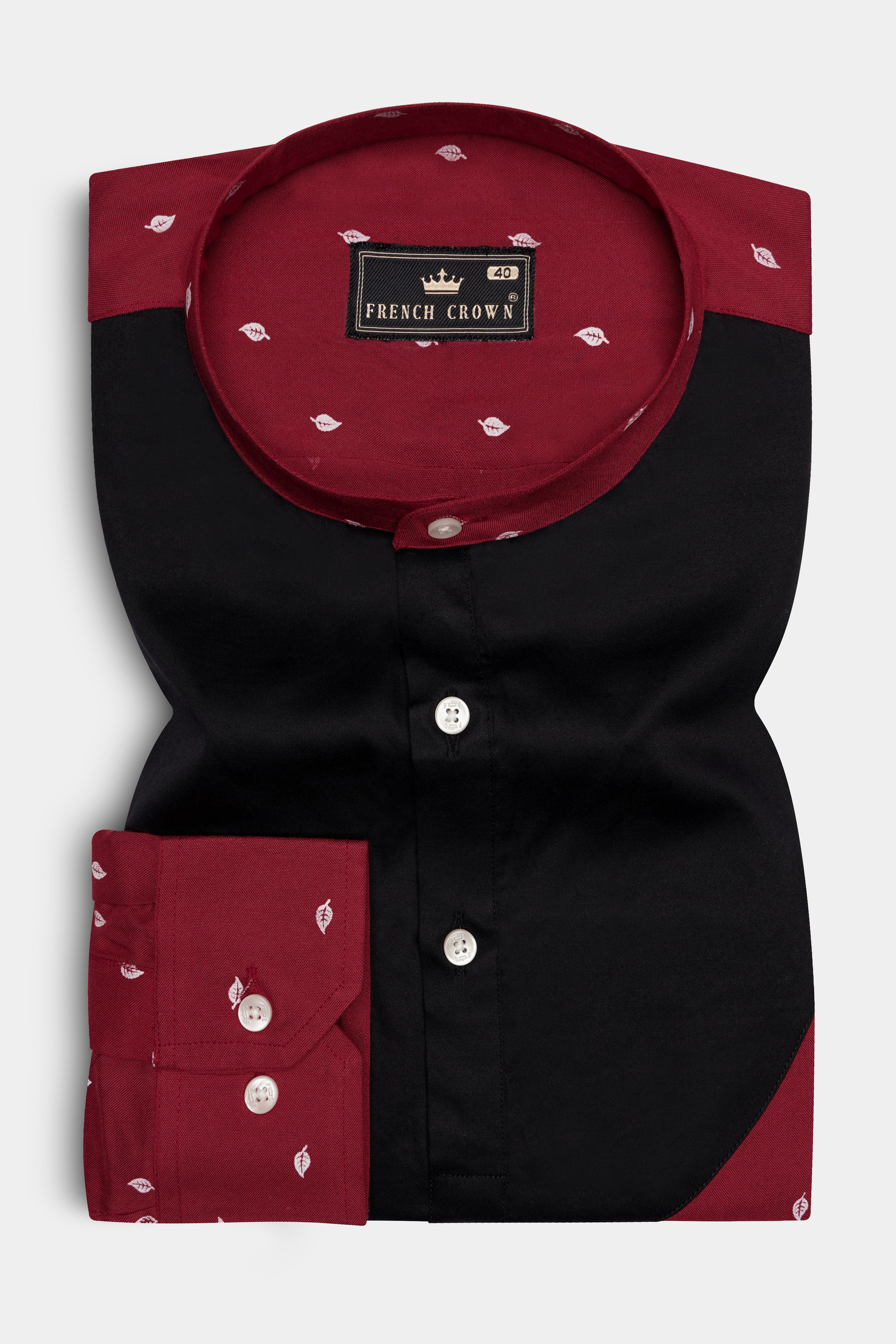 Cardinal Red and Black Premium Tencel Designer Shirt