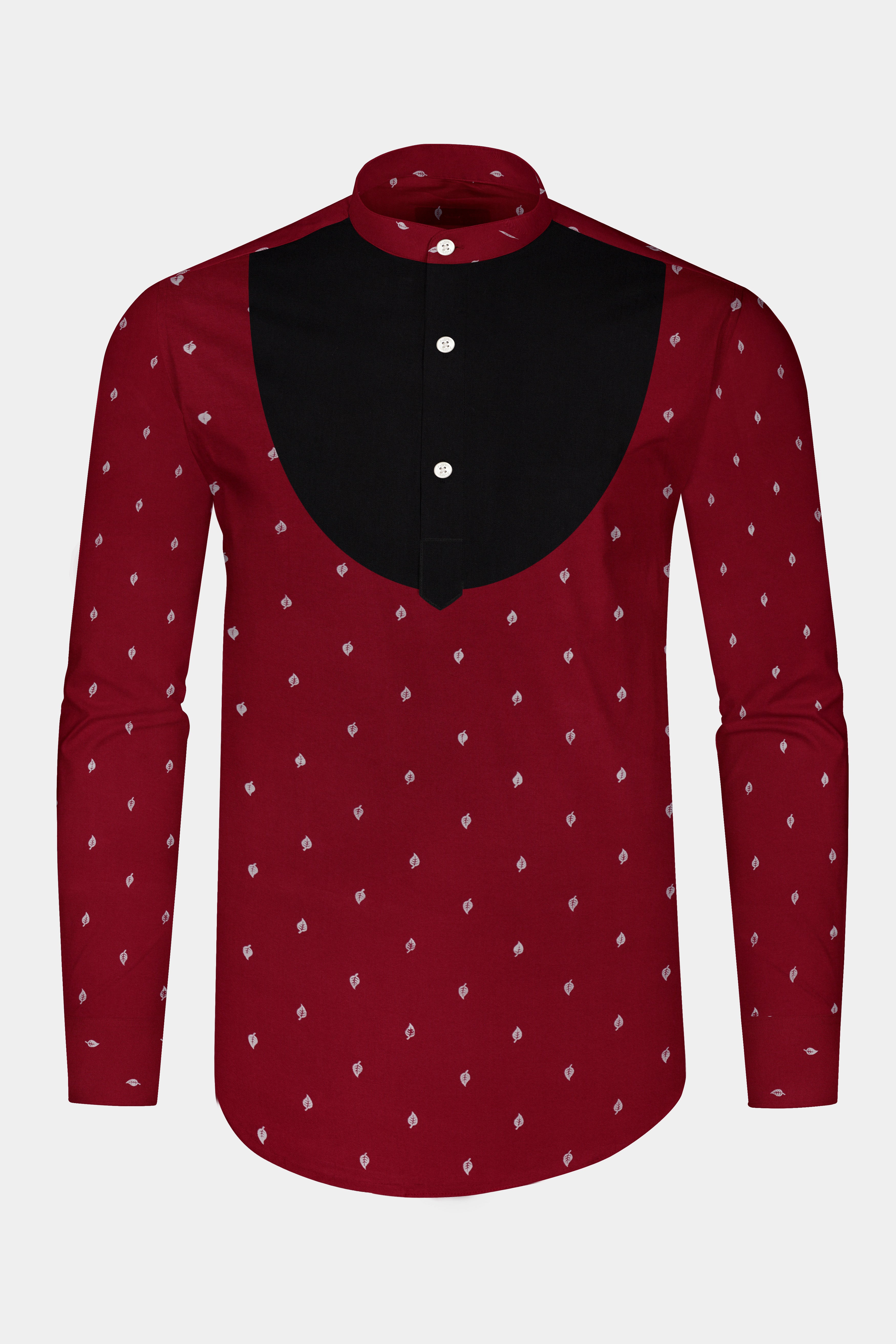 Cardinal Red and Black Premium Tencel Designer Shirt