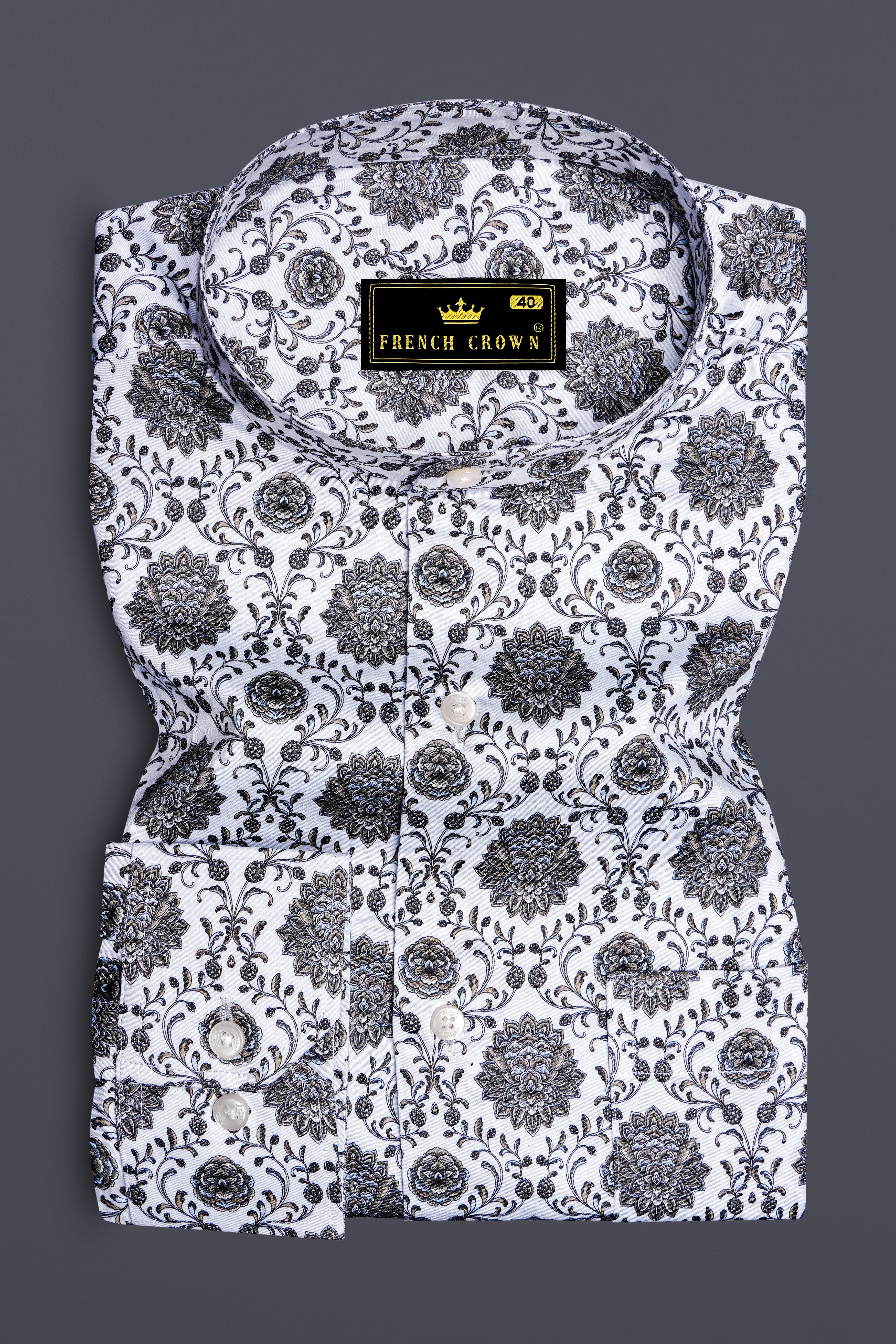 Bright White and Black Ethnic Printed Super Soft Premium Cotton Shirt