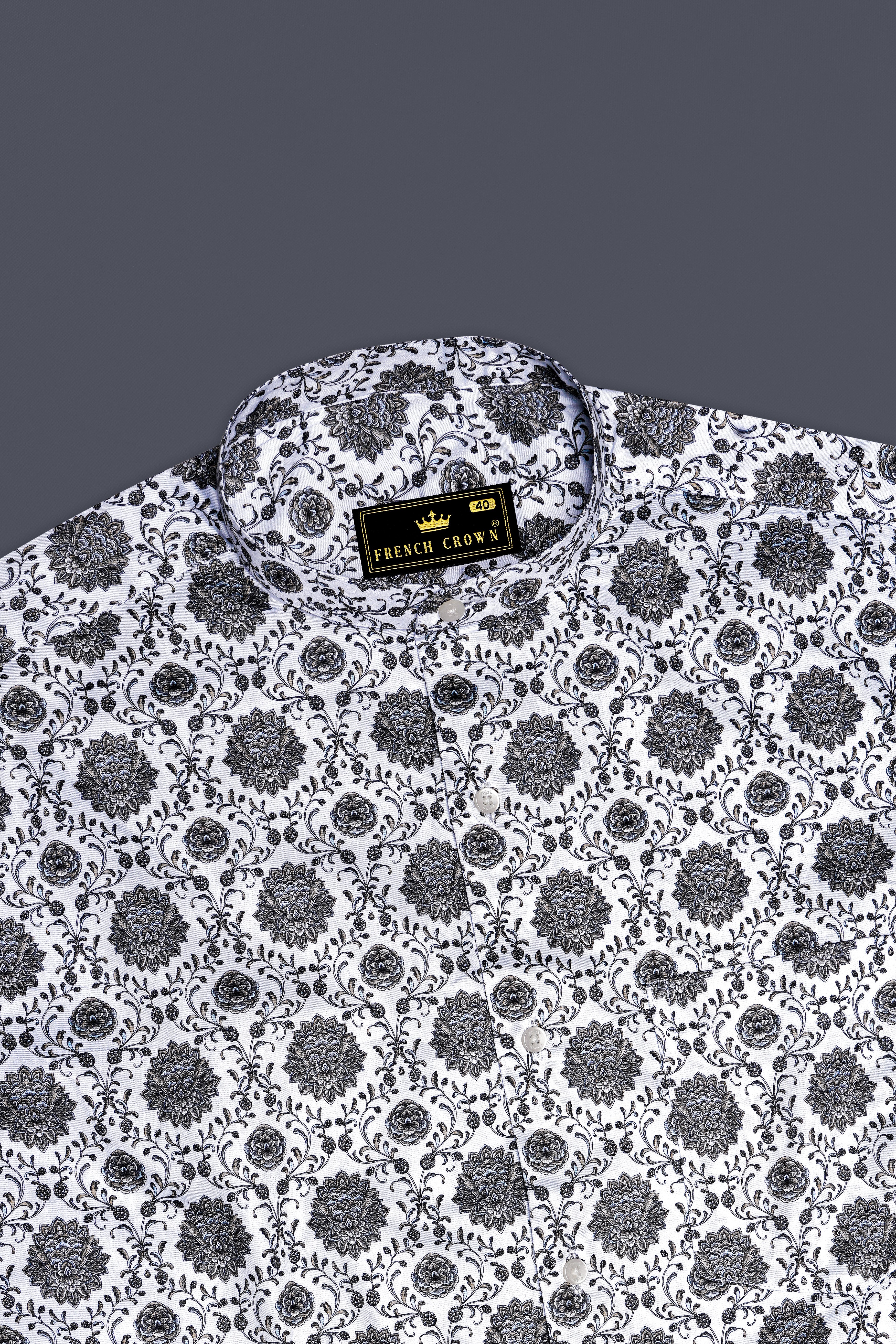 Bright White and Black Ethnic Printed Super Soft Premium Cotton Shirt