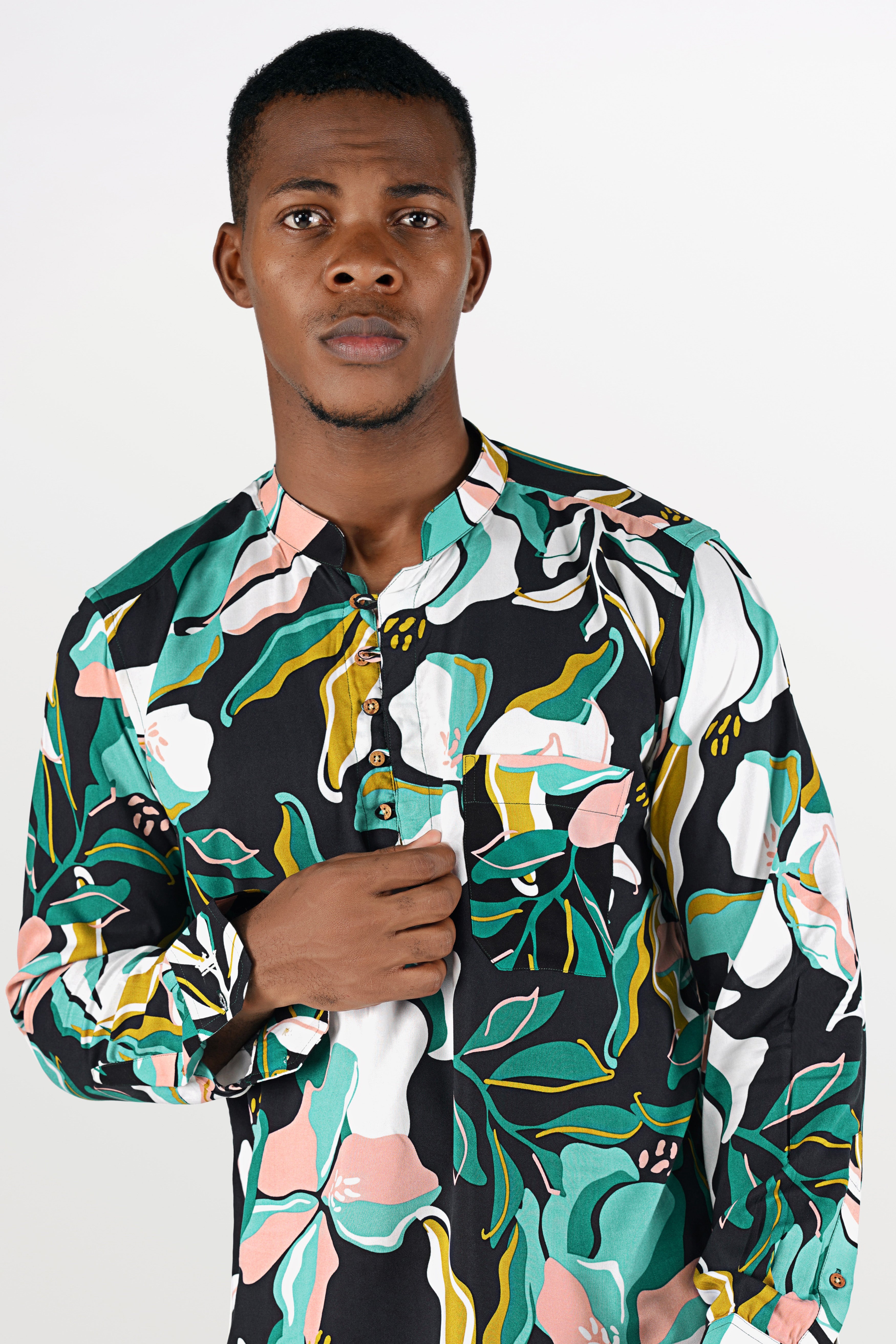 Mirage Blue with White and Gossamer Green Printed Premium Tencel Kurta Shirt 10290-KS-38, 10290-KS-H-38, 10290-KS-39, 10290-KS-H-39, 10290-KS-40, 10290-KS-H-40, 10290-KS-42, 10290-KS-H-42, 10290-KS-44, 10290-KS-H-44, 10290-KS-46, 10290-KS-H-46, 10290-KS-48, 10290-KS-H-48, 10290-KS-50, 10290-KS-H-50, 10290-KS-52, 10290-KS-H-52