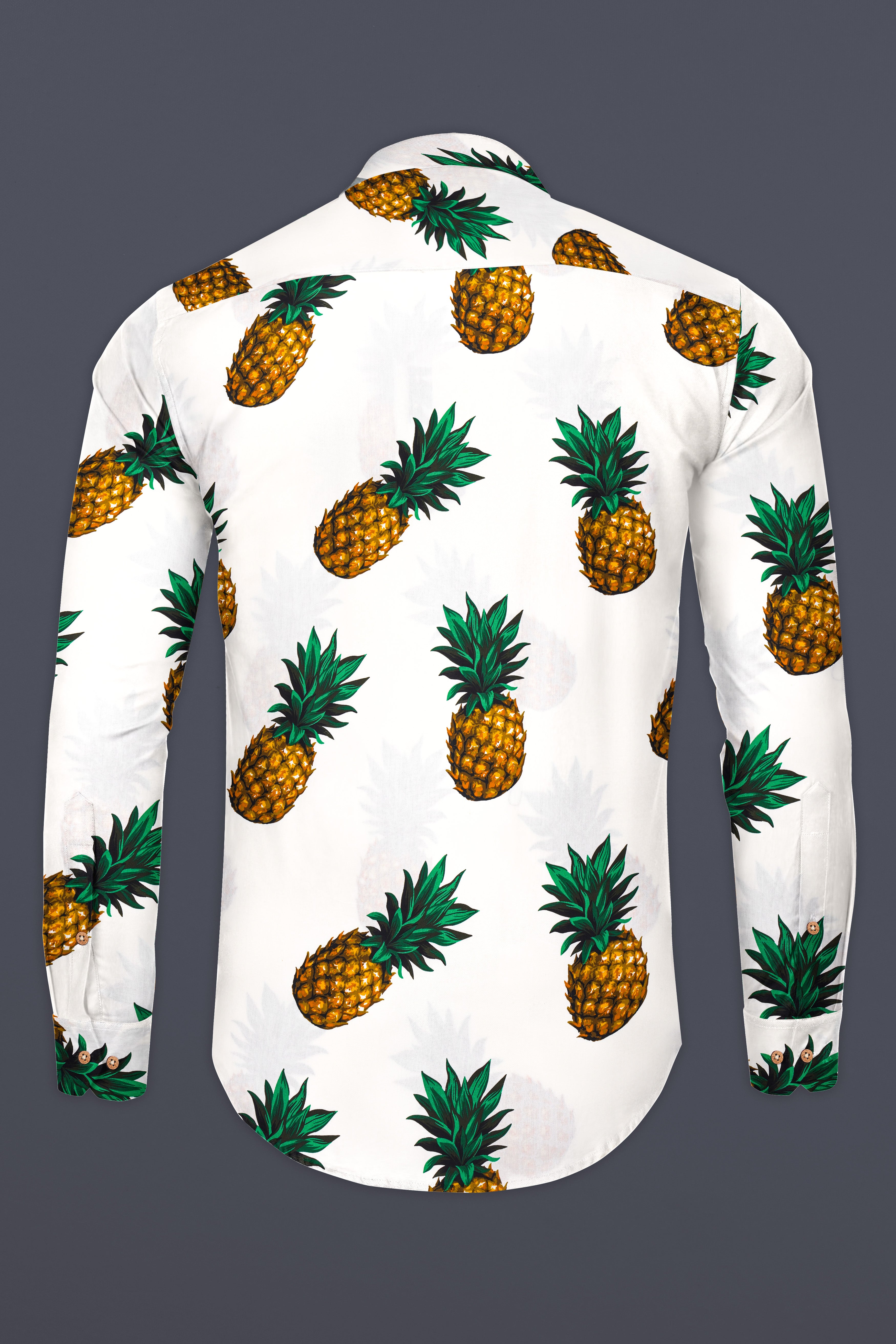 Off White Pineapple Printed Premium Cotton Kurta Shirt