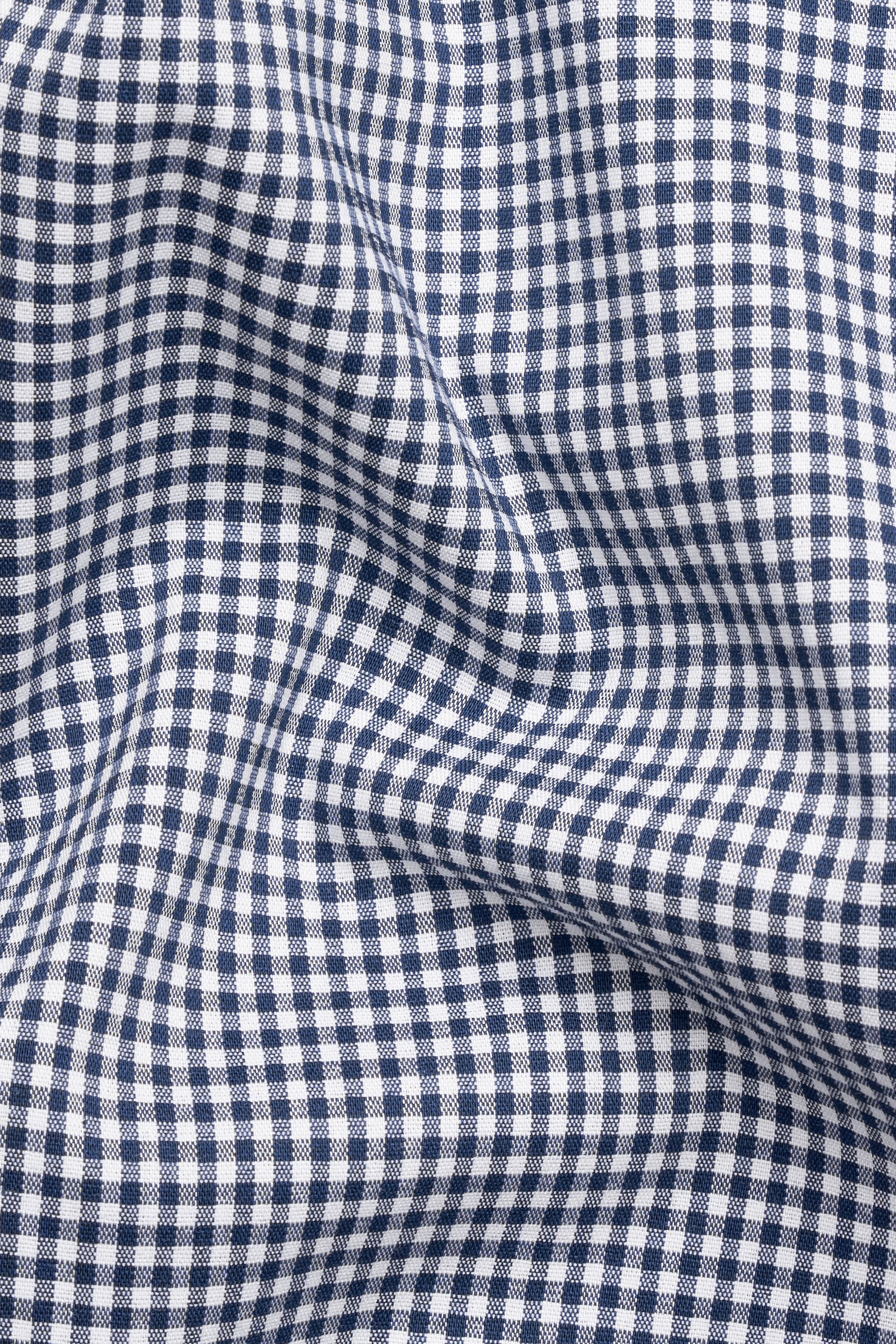 Cloud Burst Blue and White Gingham Checkered Royal Oxford Shirt