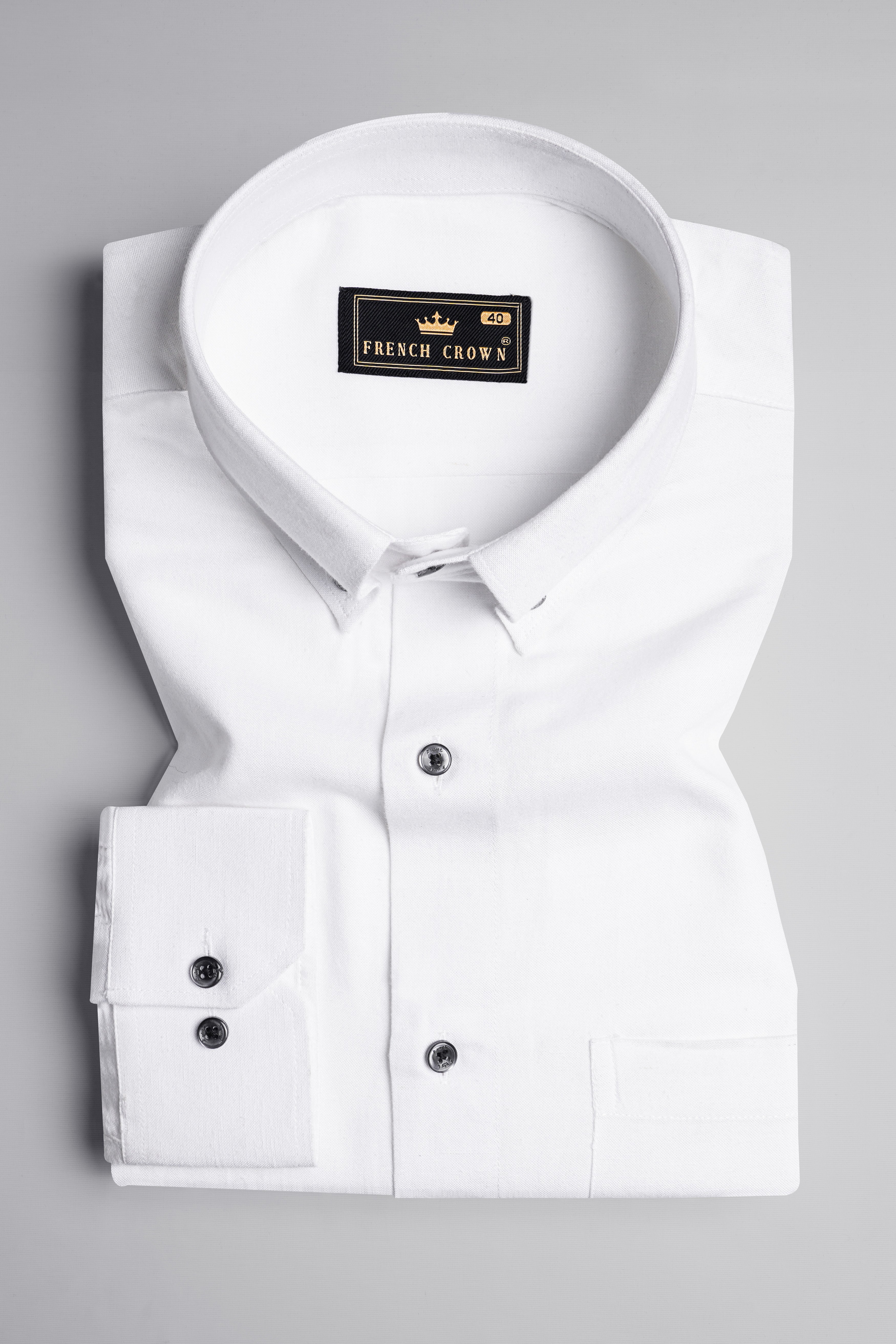 Bright White Luxurious Linen Shirt