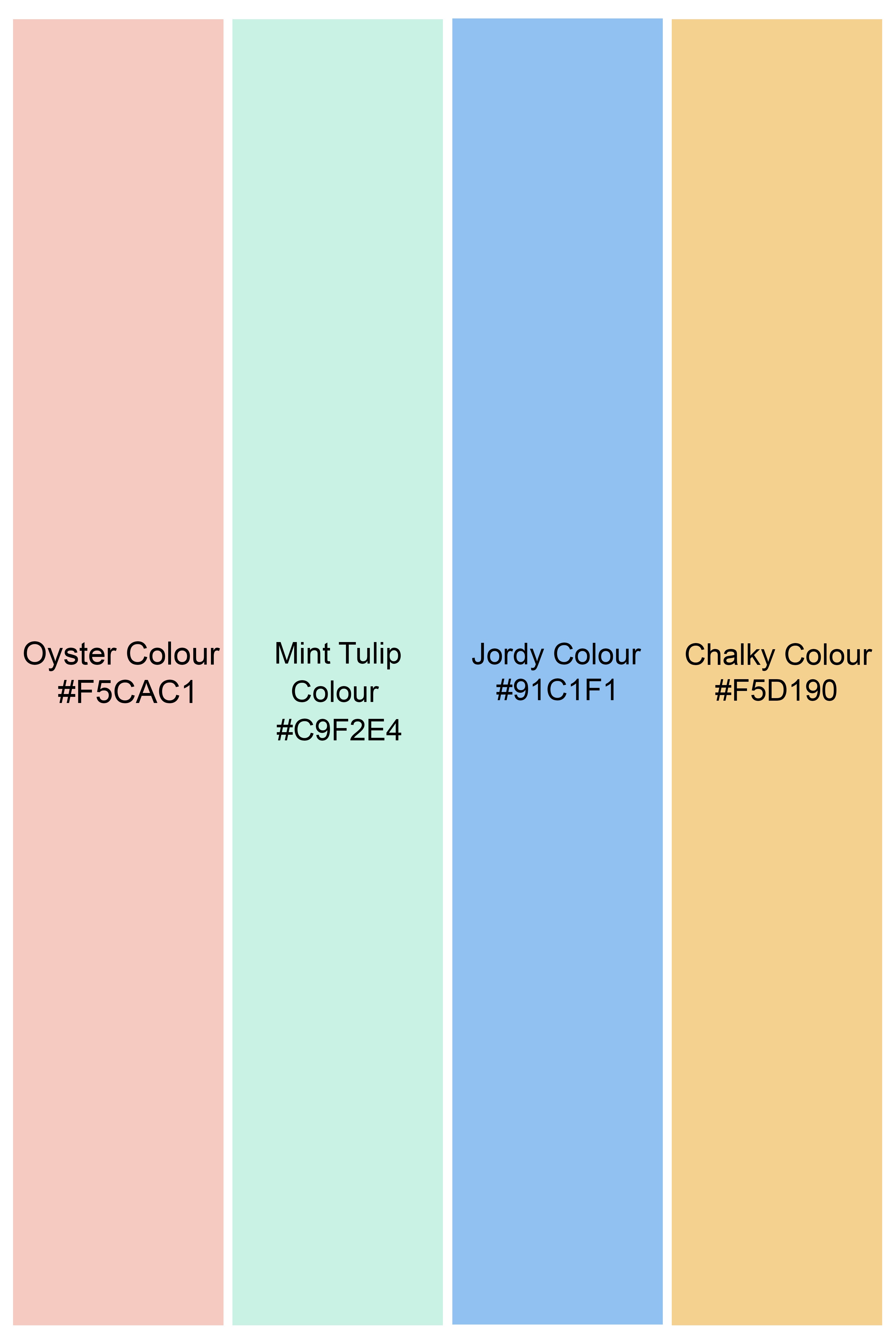 Oyster Pink with Mint Tulip Green Twill Plaid Premium Cotton Shirt