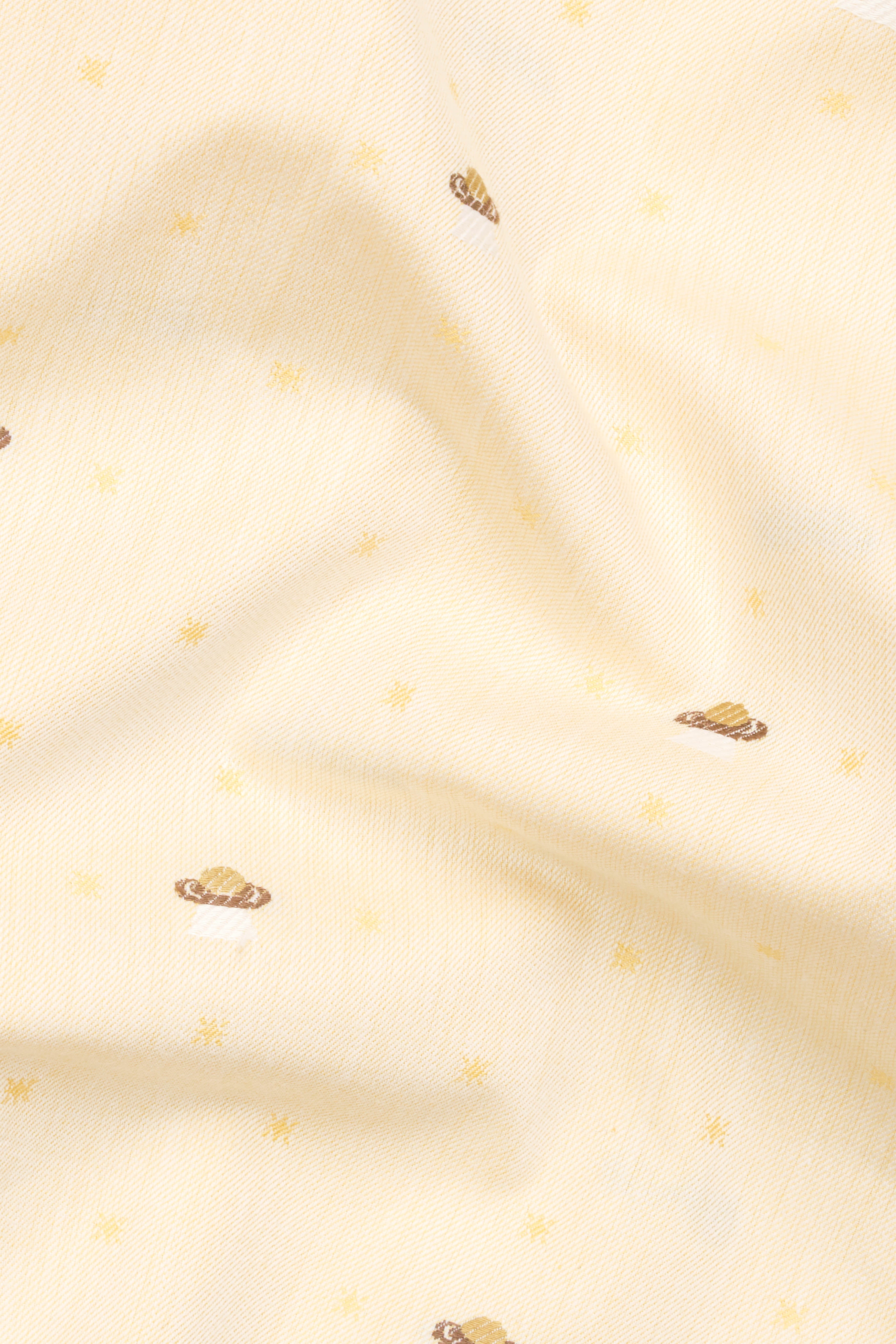 Tequila Brown Jacquard Textured Premium Giza Cotton Shirt