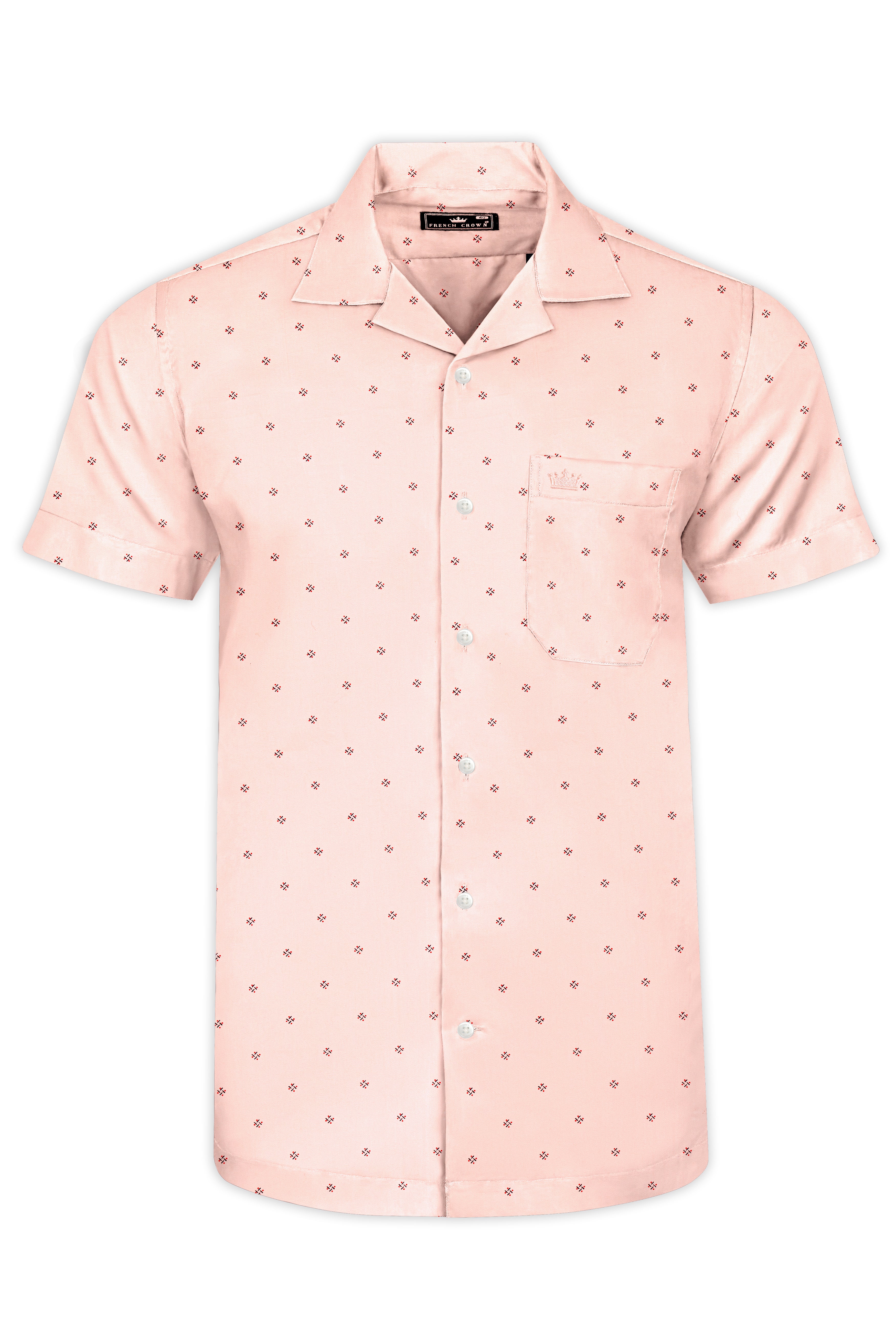 Watusi Peach Printed Super Soft Premium Cotton Shirt