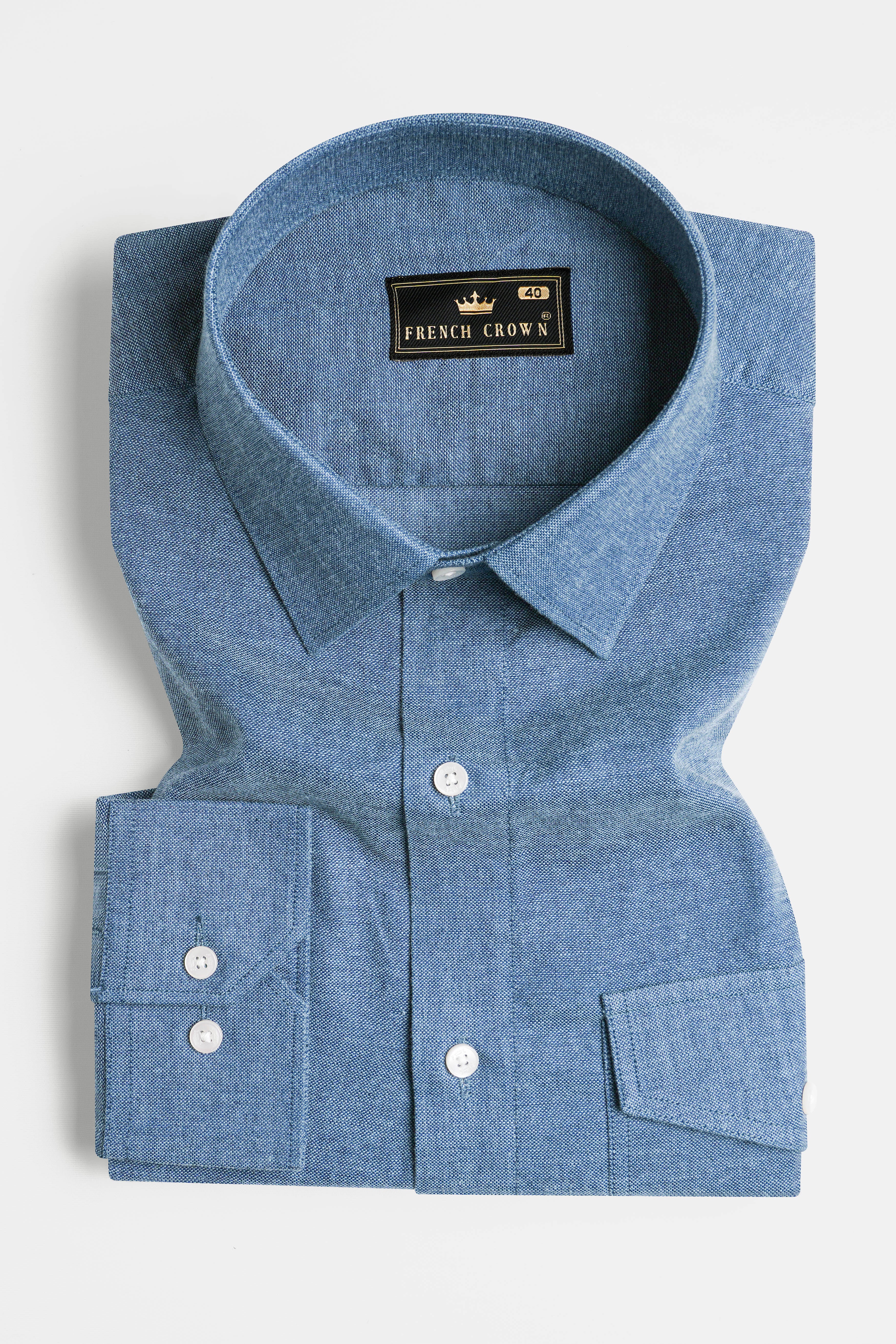 Kashmir Blue Luxurious Linen Shirt