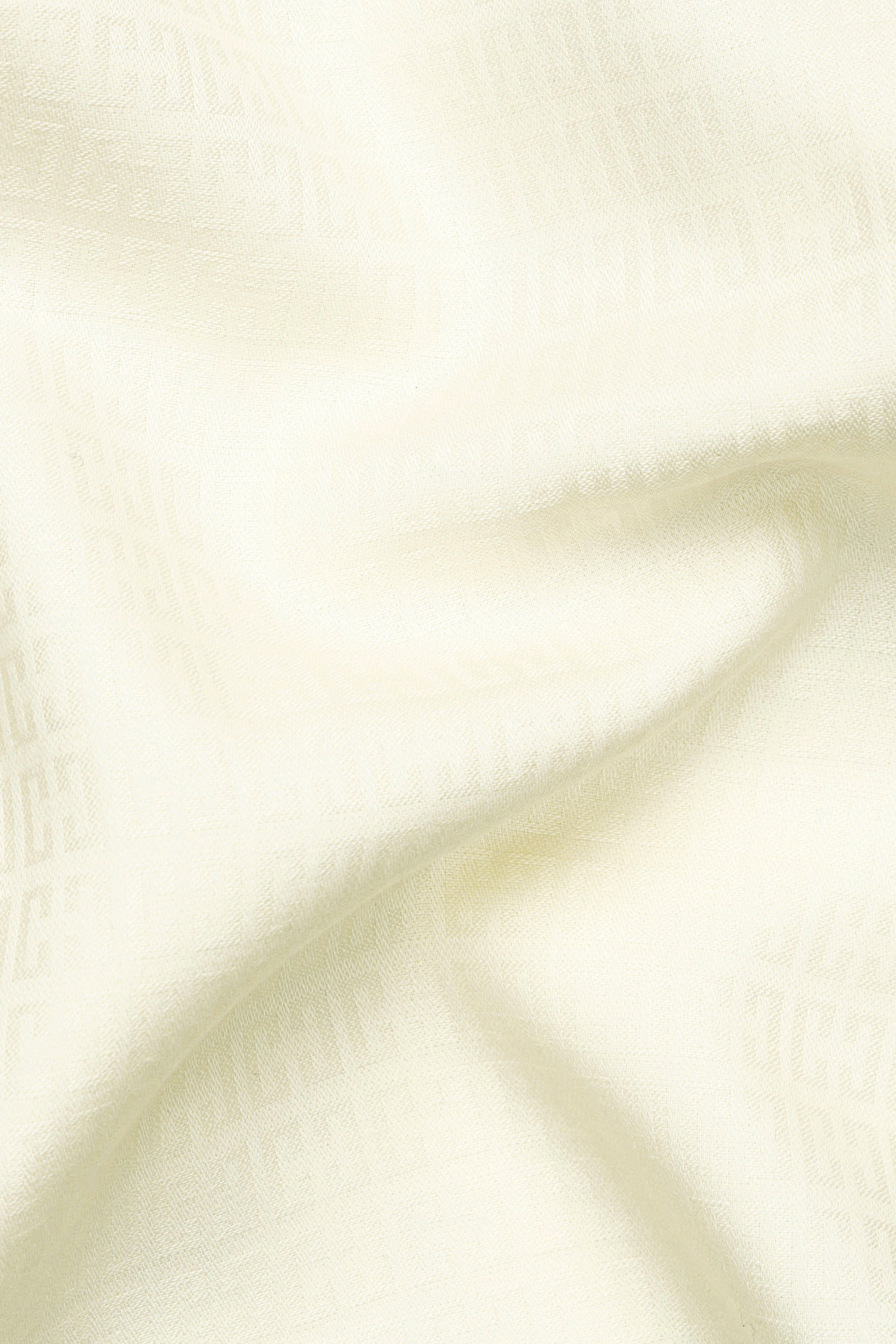 Eggshell Cream Dobby Textured Premium Giza Cotton Shirt