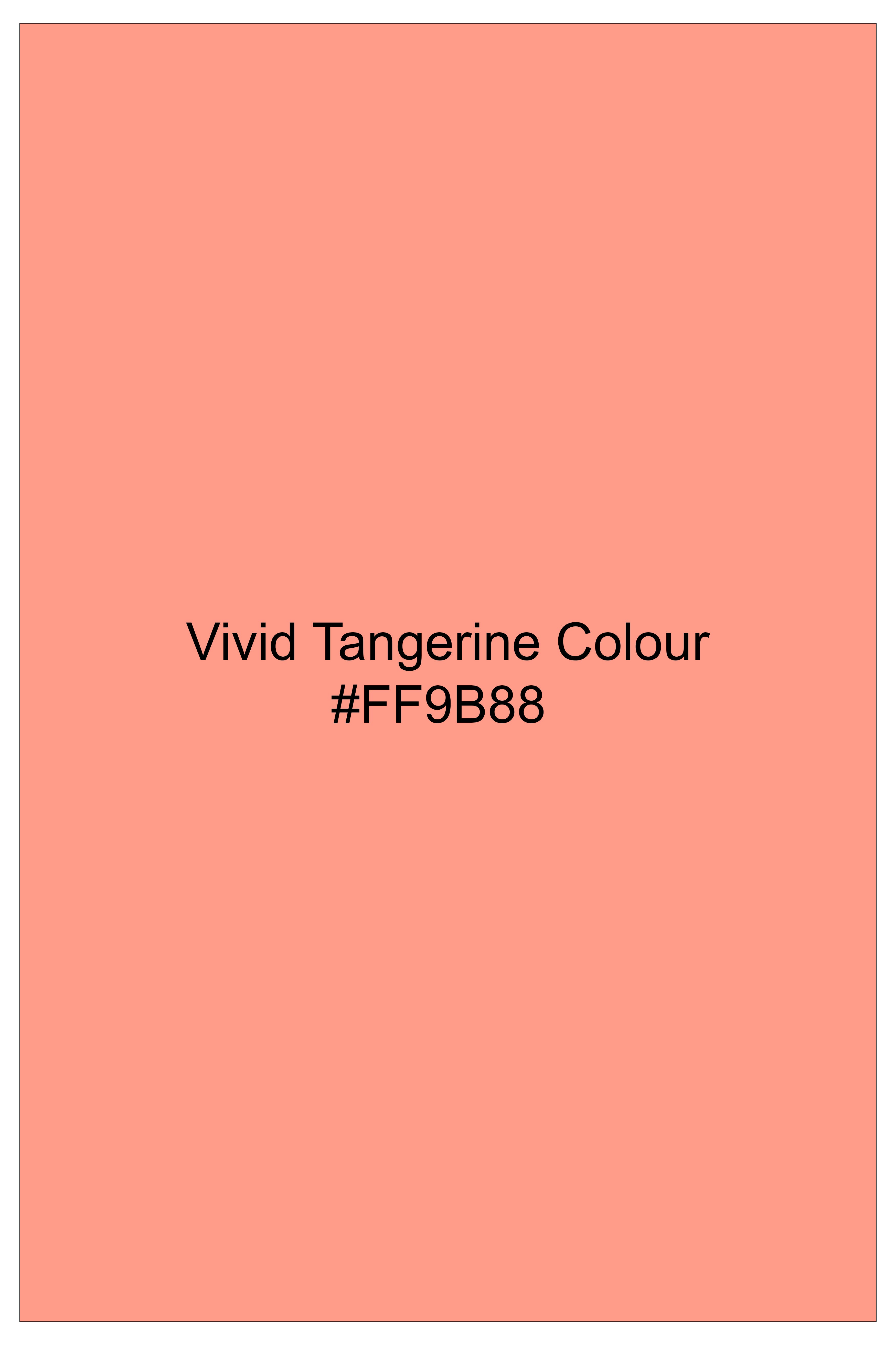 Vivid Tangerine Orange Twill Premium Cotton Shirt