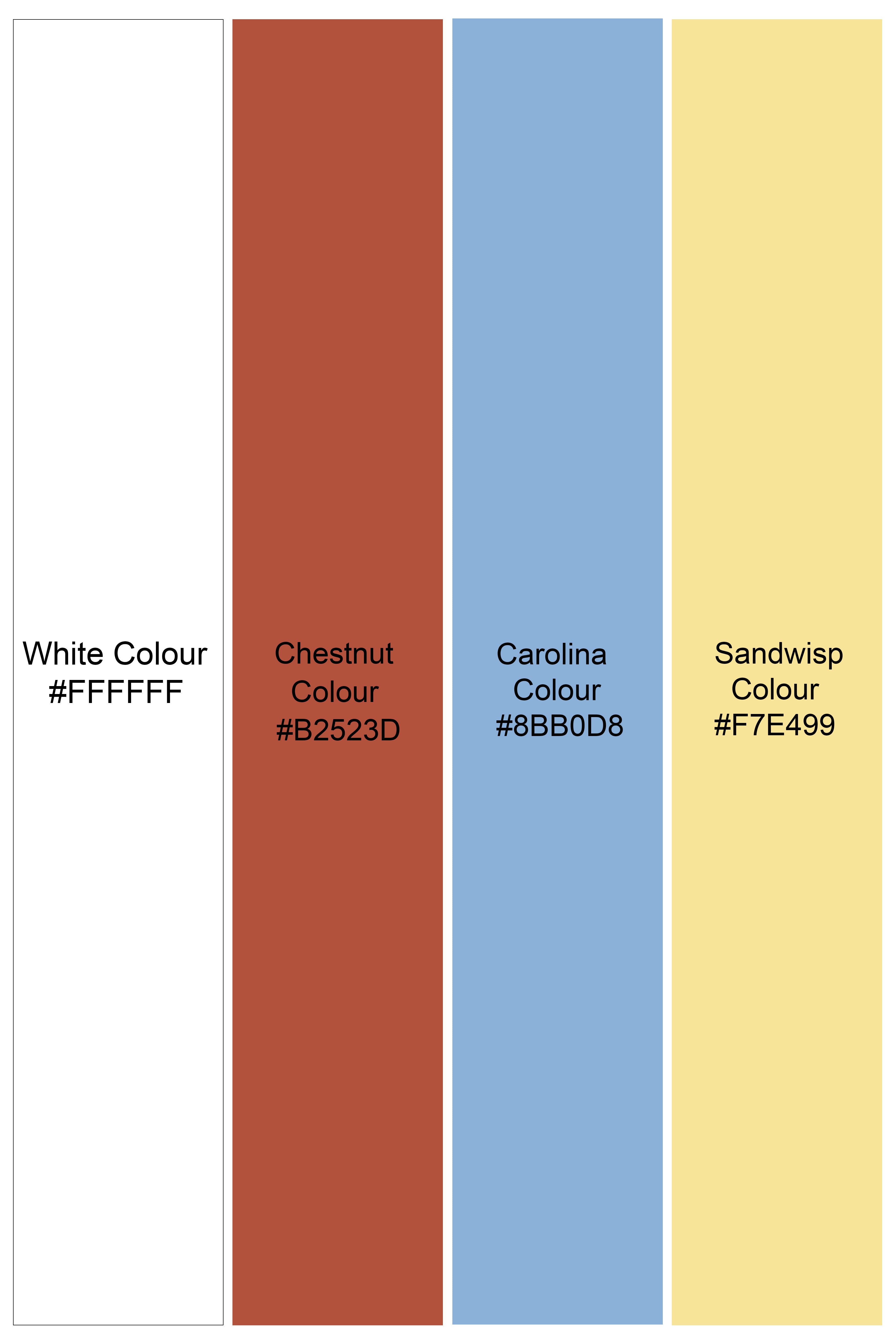 Bright White with Chestnut Red Multicolour Ditsy Printed Super Soft Premium Cotton Shirt