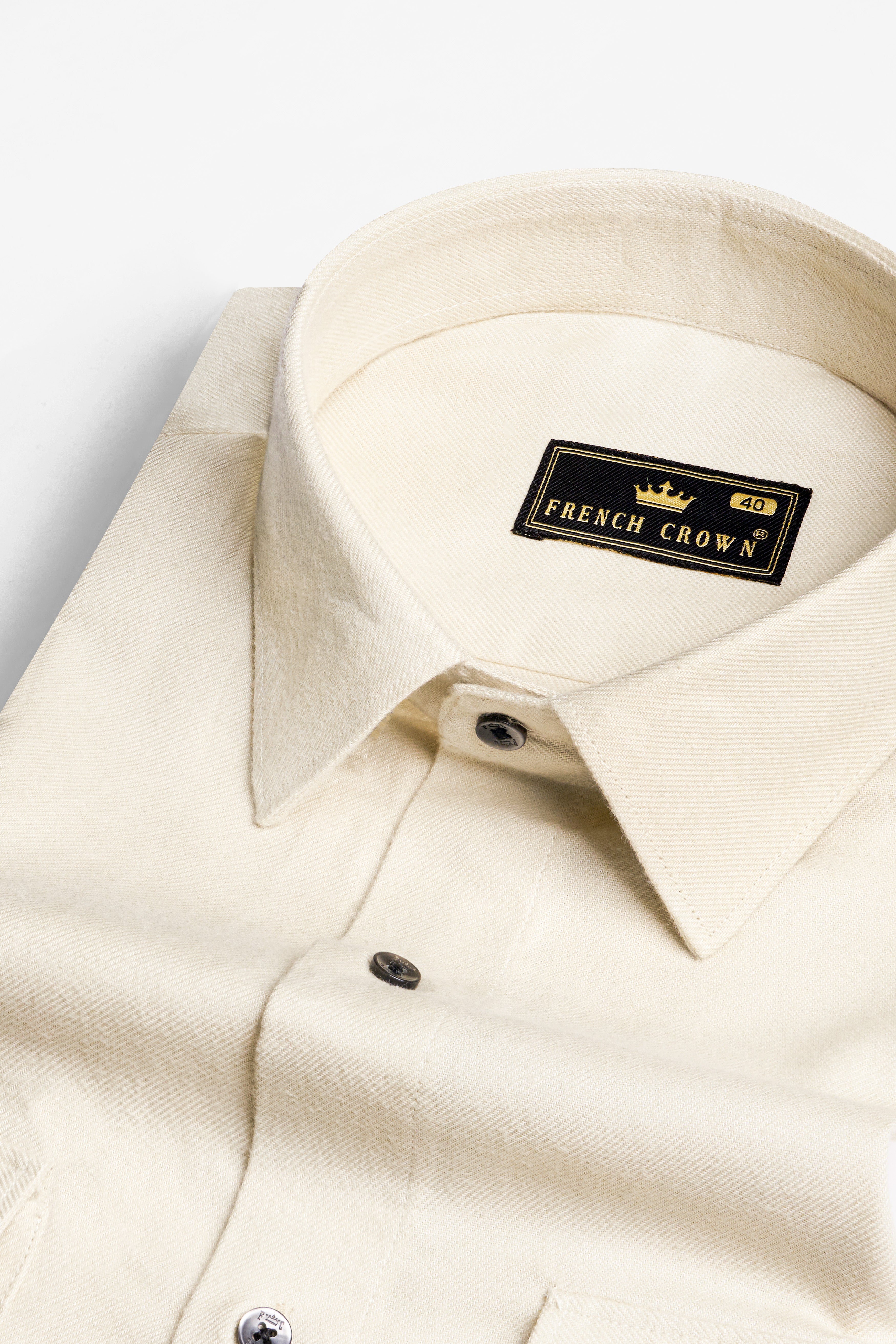 Periglacial Beige Flannel Overshirt