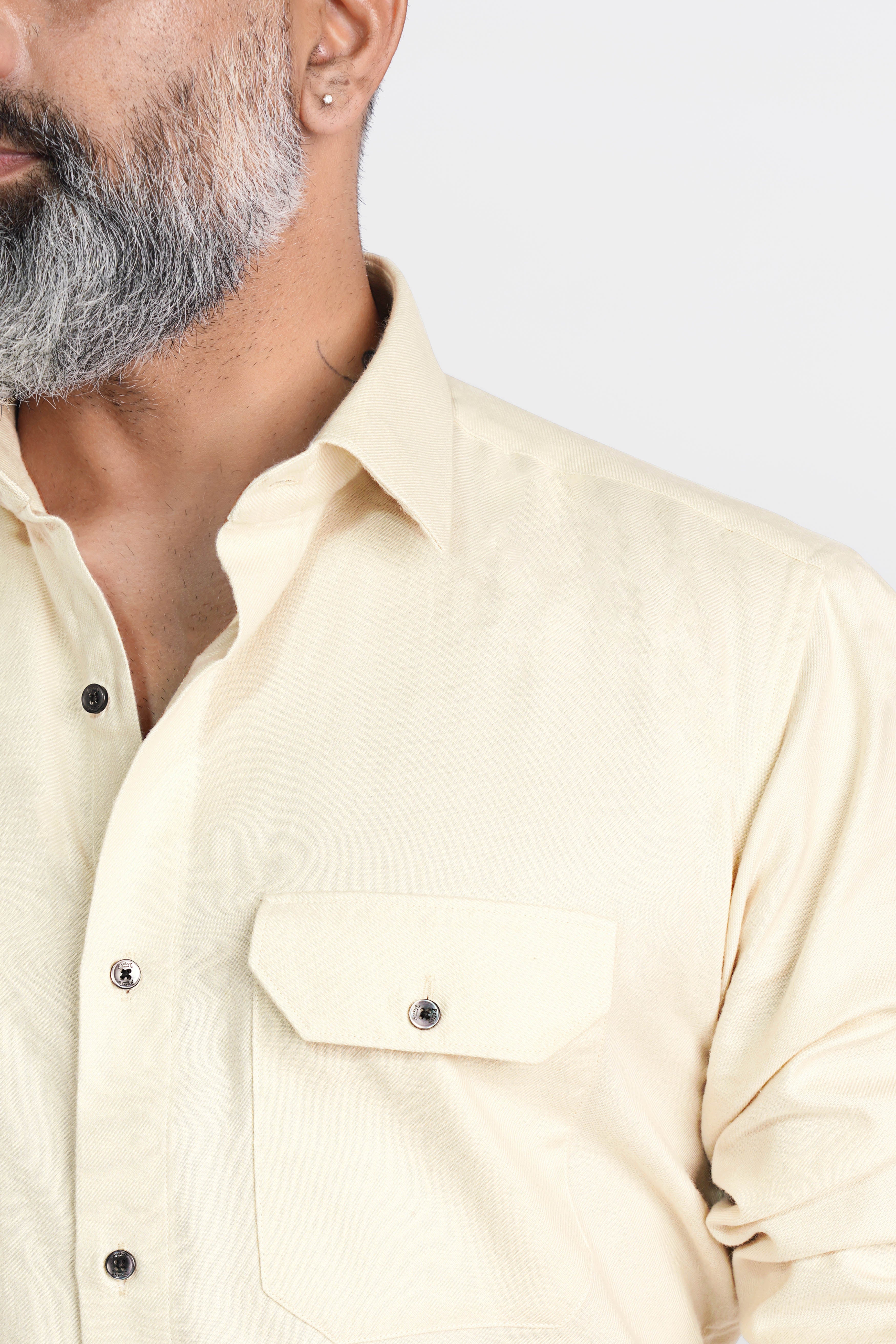 Periglacial Beige Flannel Overshirt