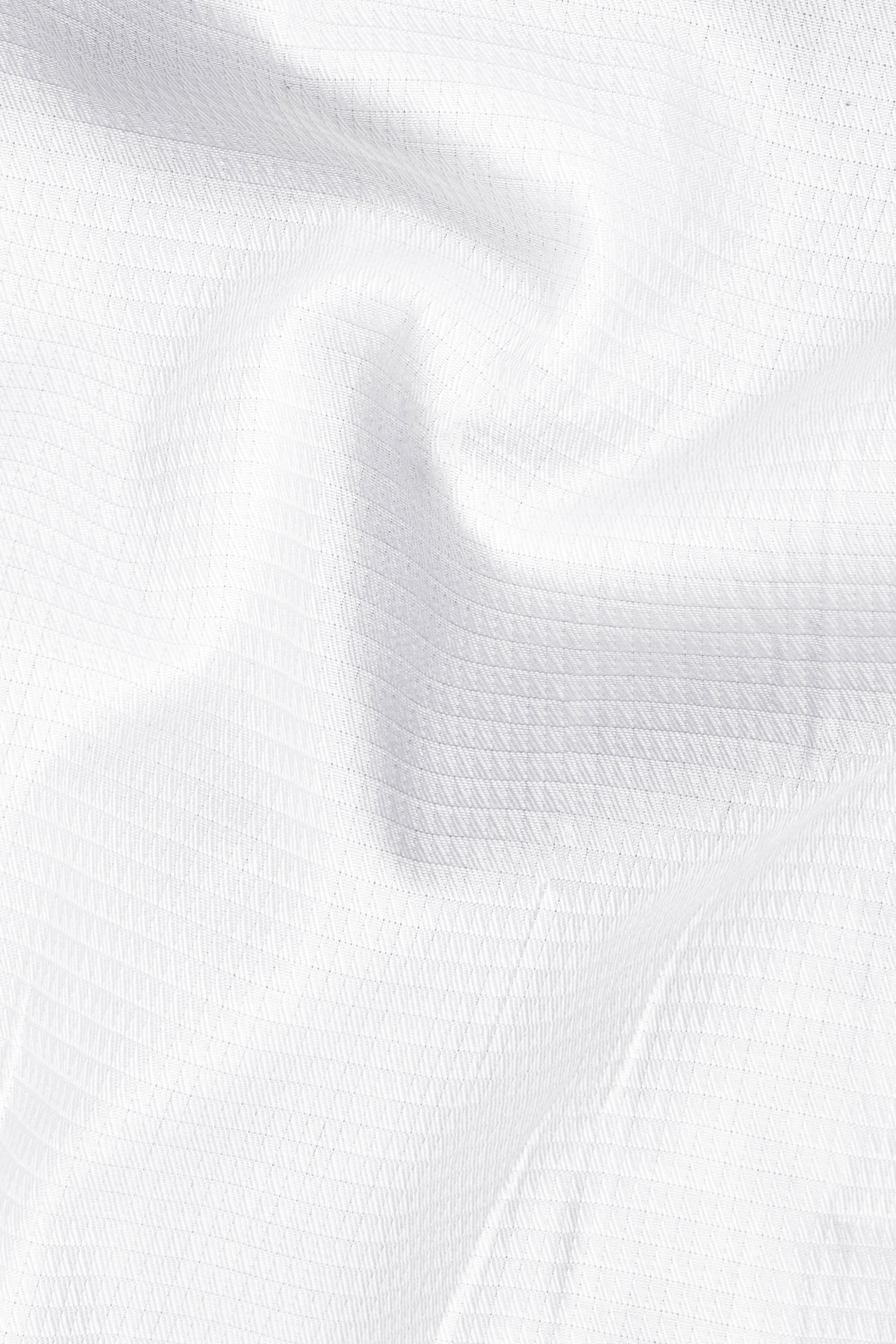 Bright White Dobby Textured Premium Giza Cotton Shirt