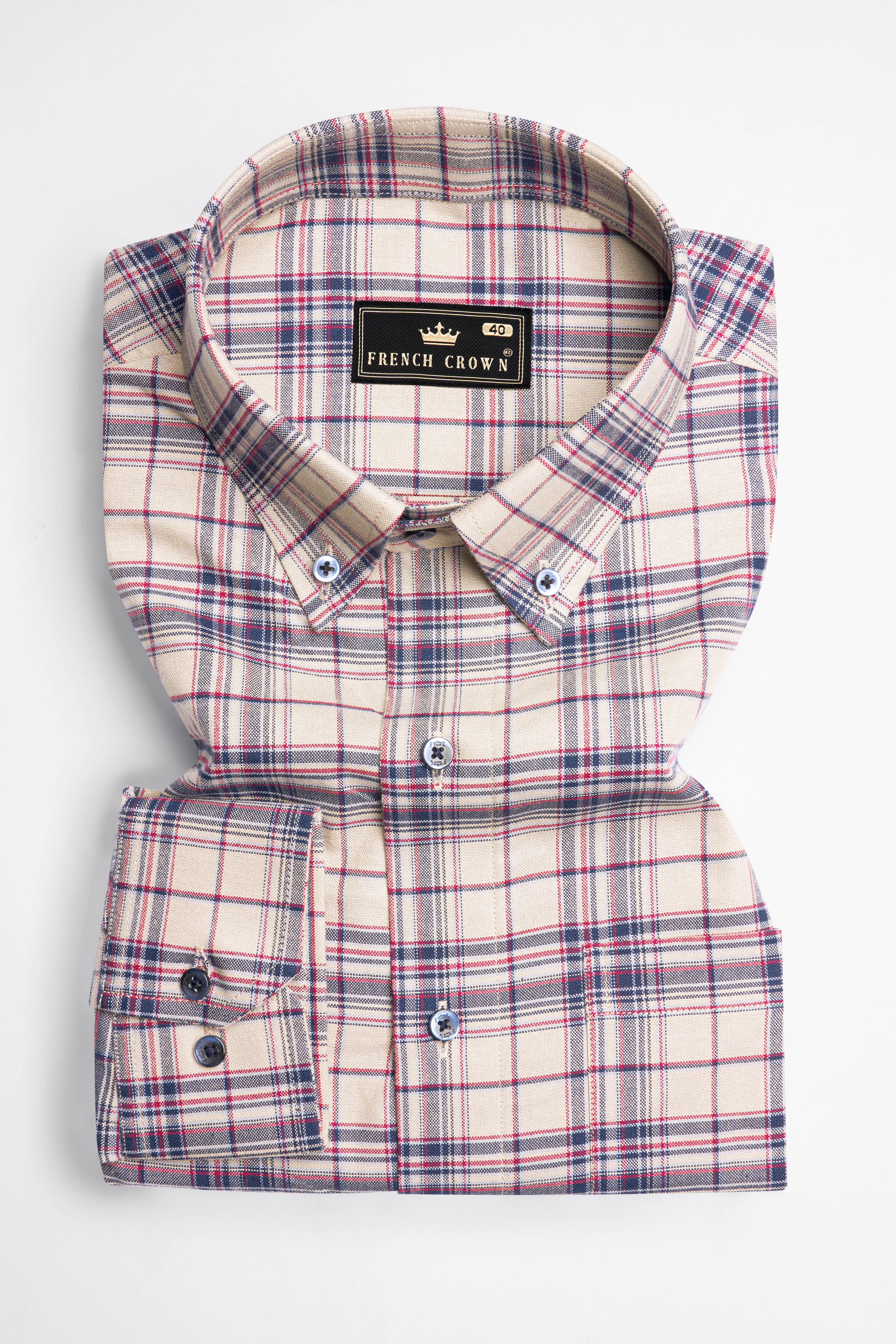 Parchment Brown Plaid Royal Oxford Button Down Shirt