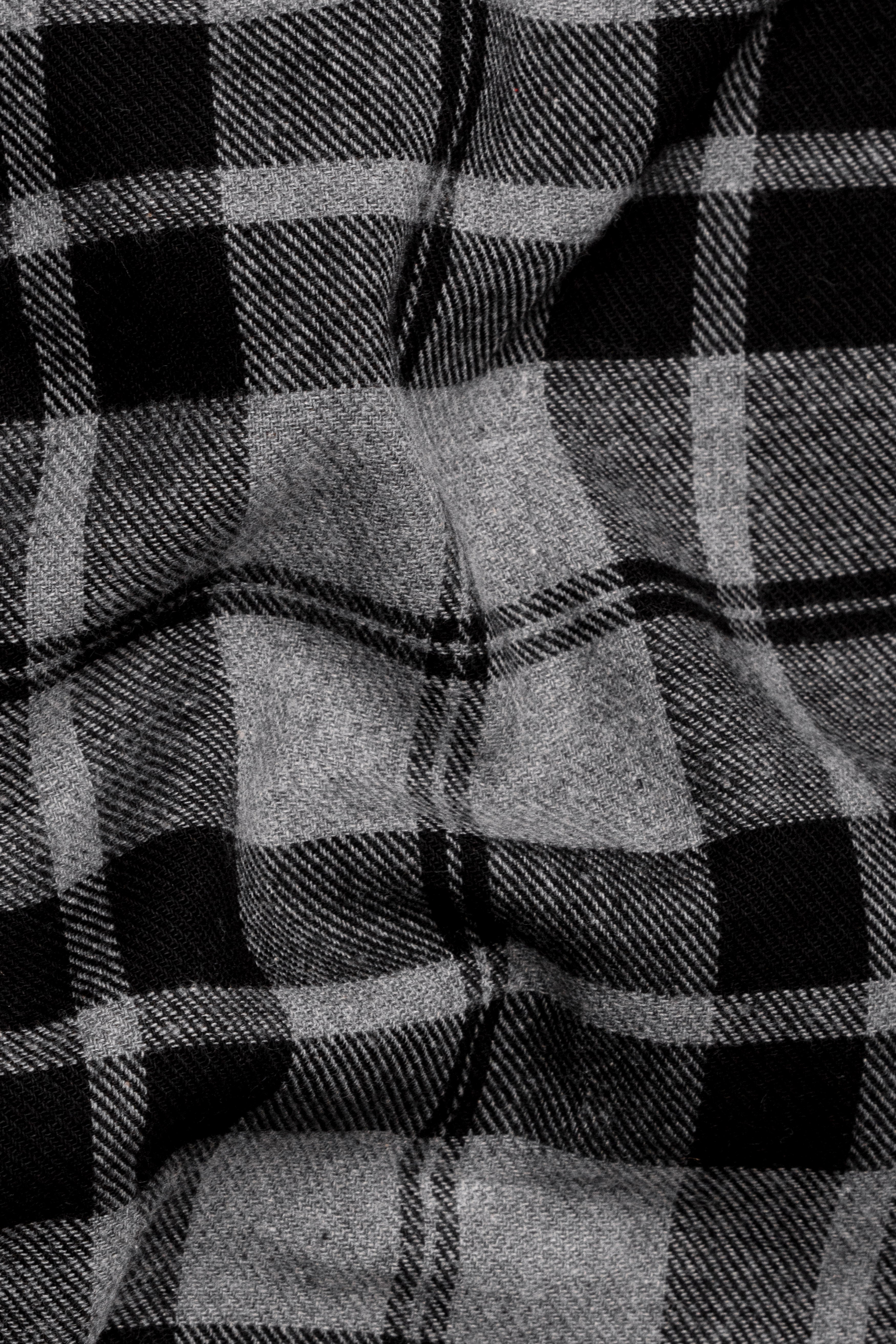 Martini Gray and Black Plaid Flannel Button Down Shirt