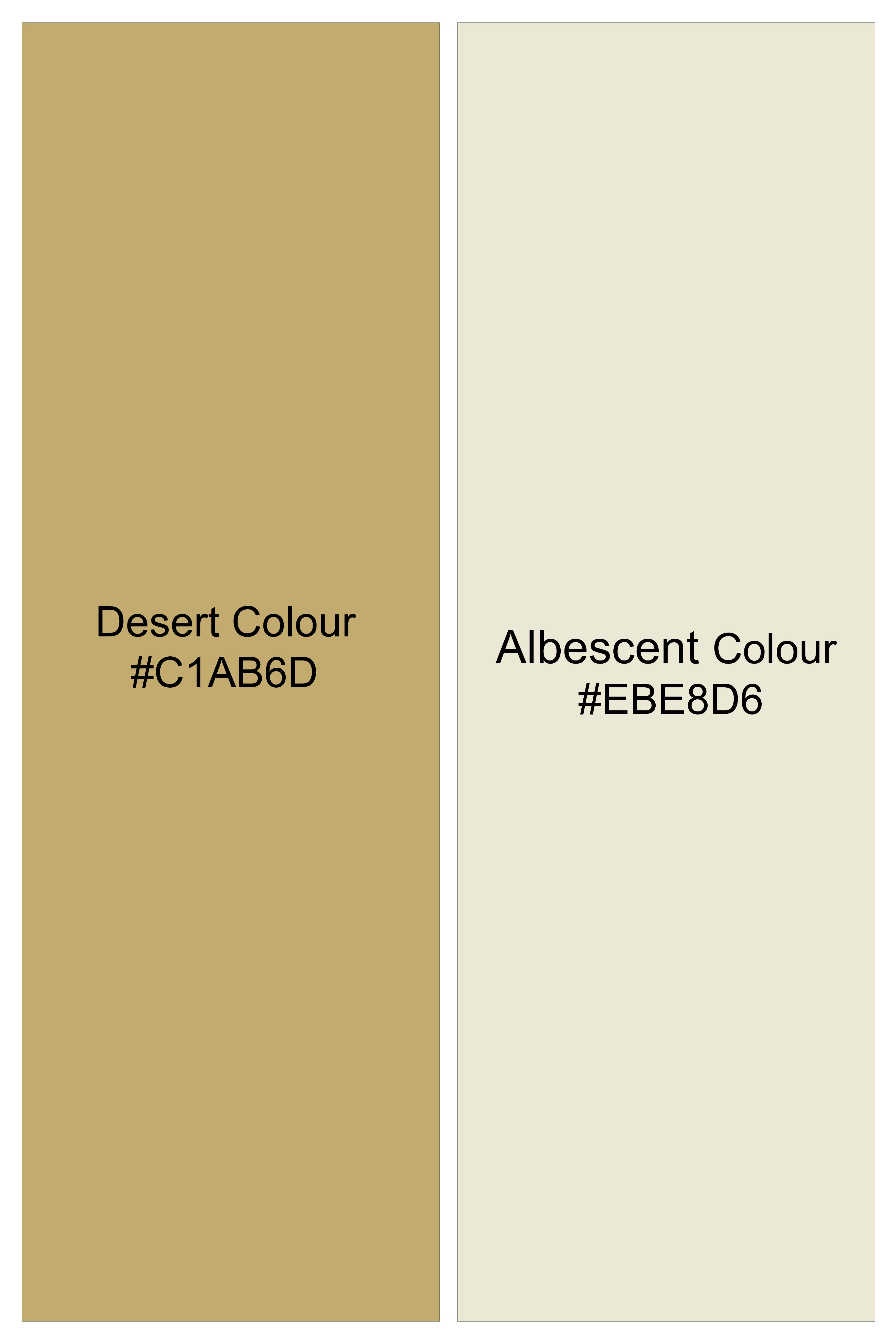 Desert Brown and Albescent Gray Twill Premium Cotton Designer Shirt
