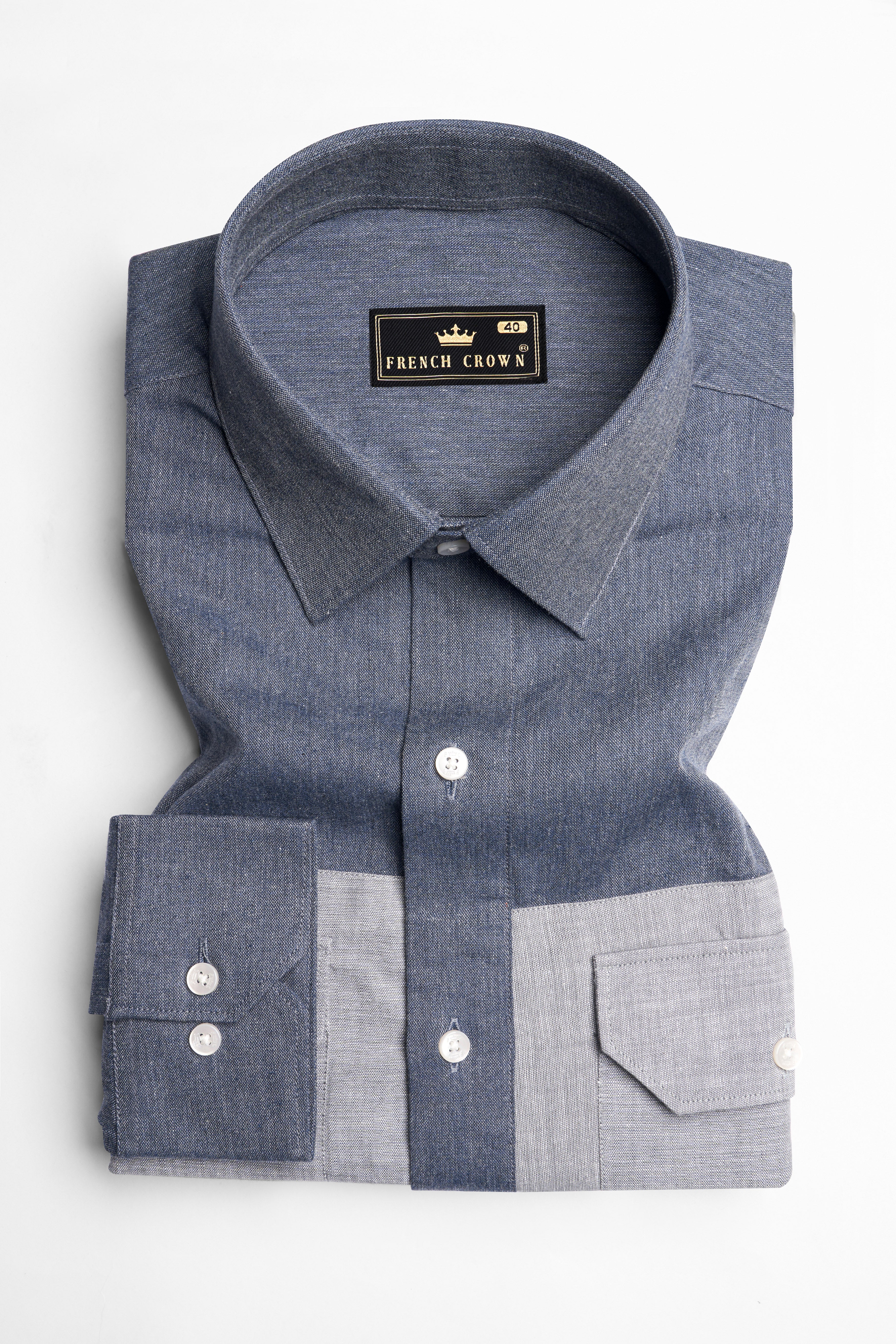 Vampire with Star Dust Gray Royal Oxford Designer Shirt