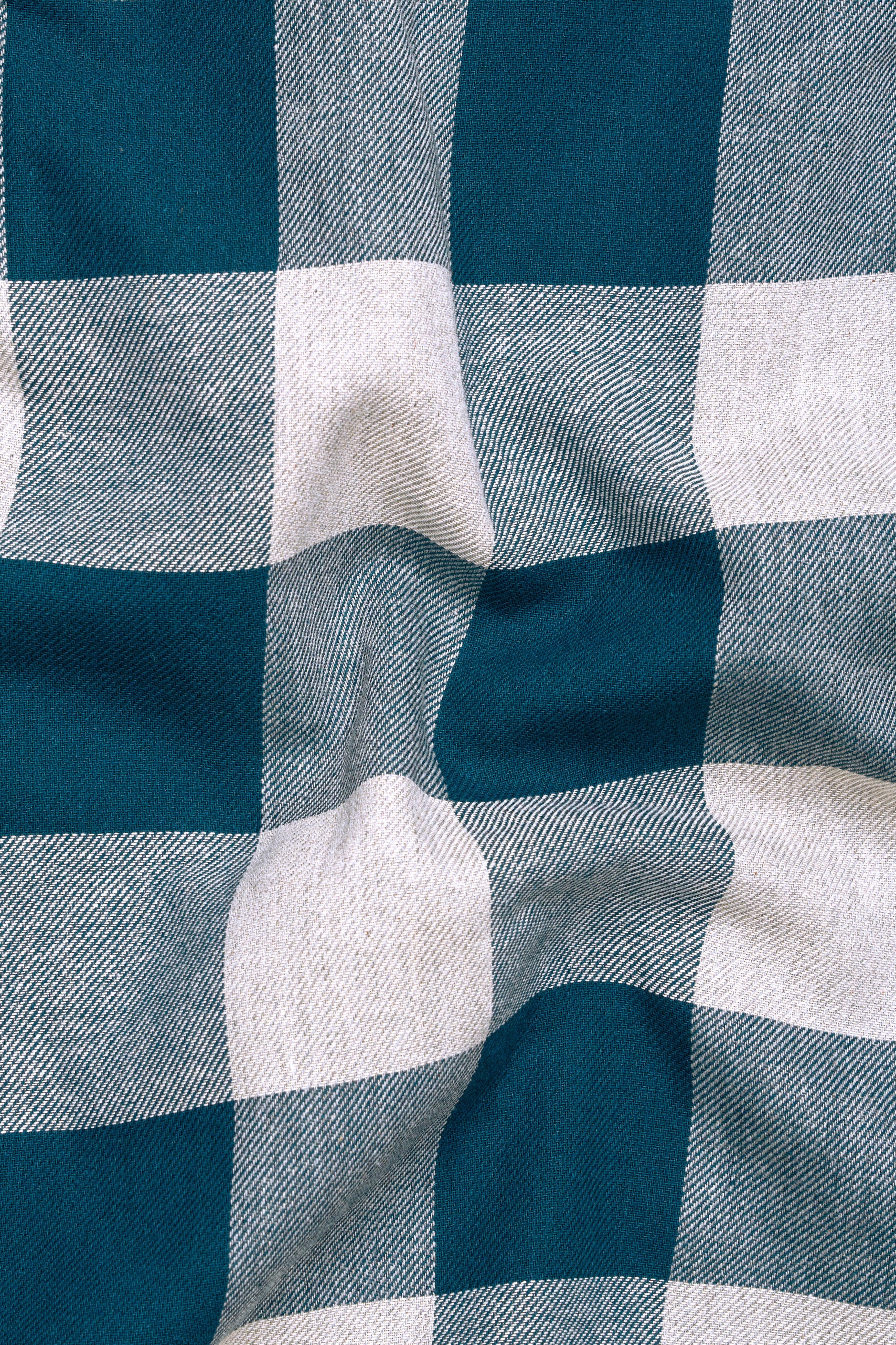 Astronaut Blue and White Checked Twill Premium Cotton Shirt