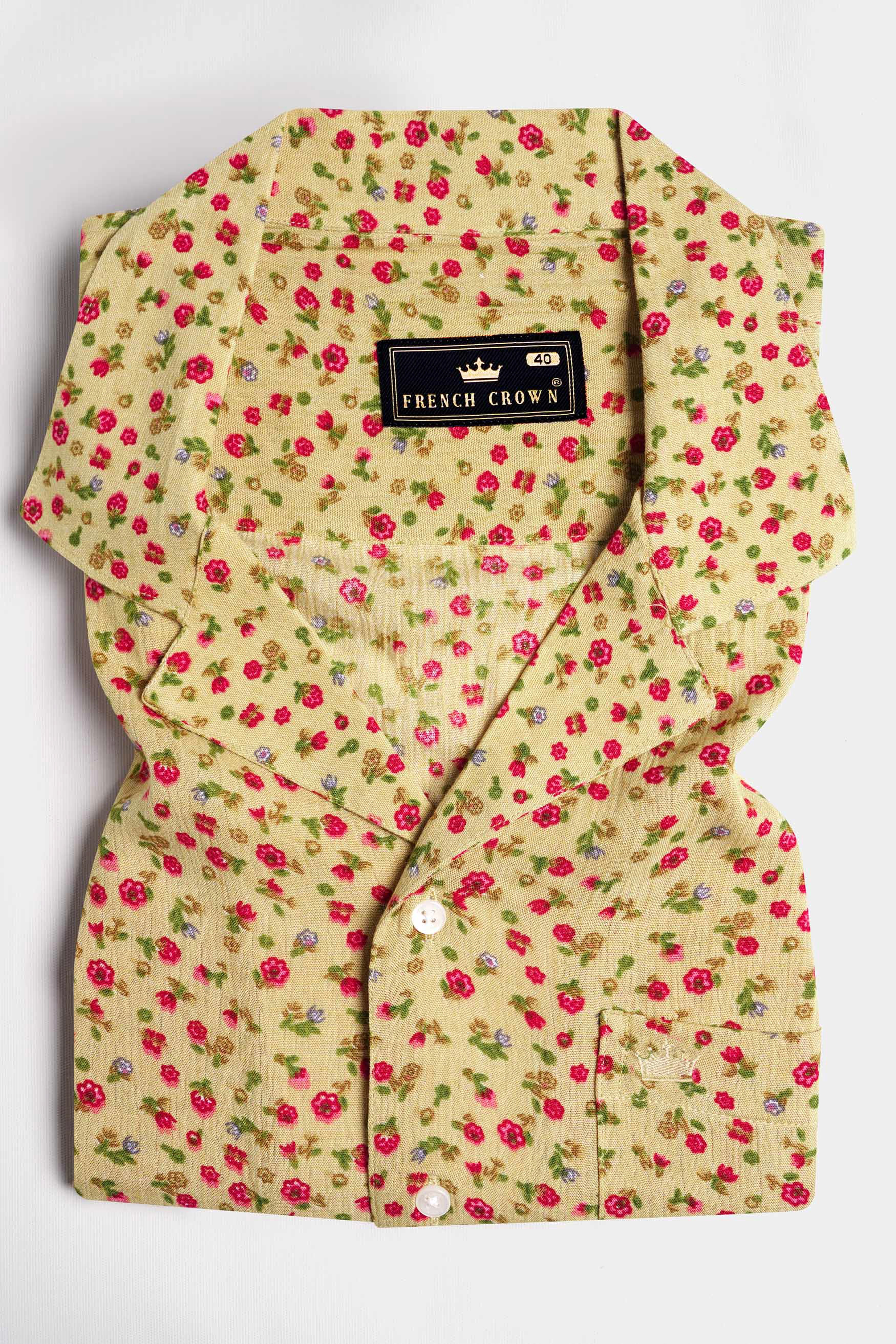 Desert Brown Ditsy Printed Premium Tencel Overshirt