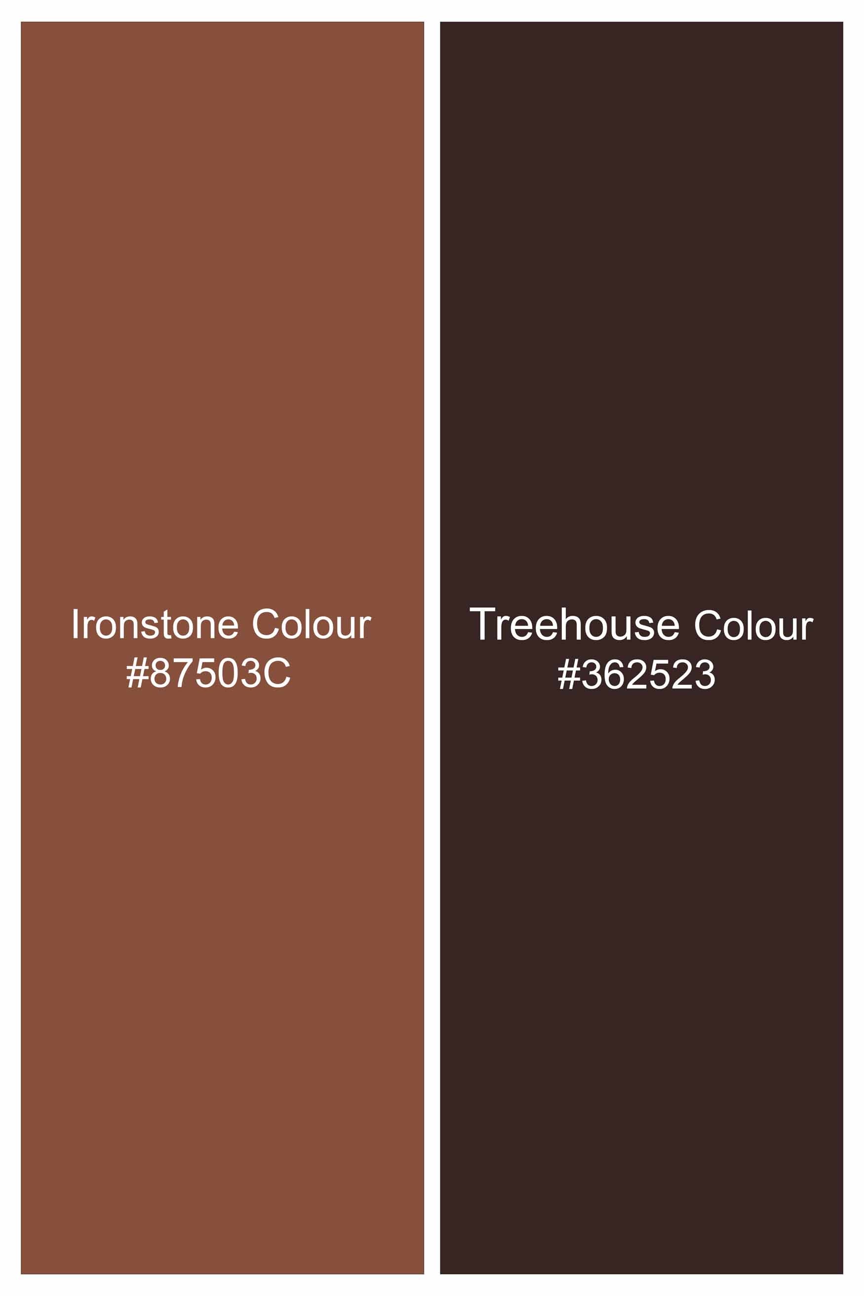 Ironstone with Treehouse Brown Printed Royal Oxford Shirt