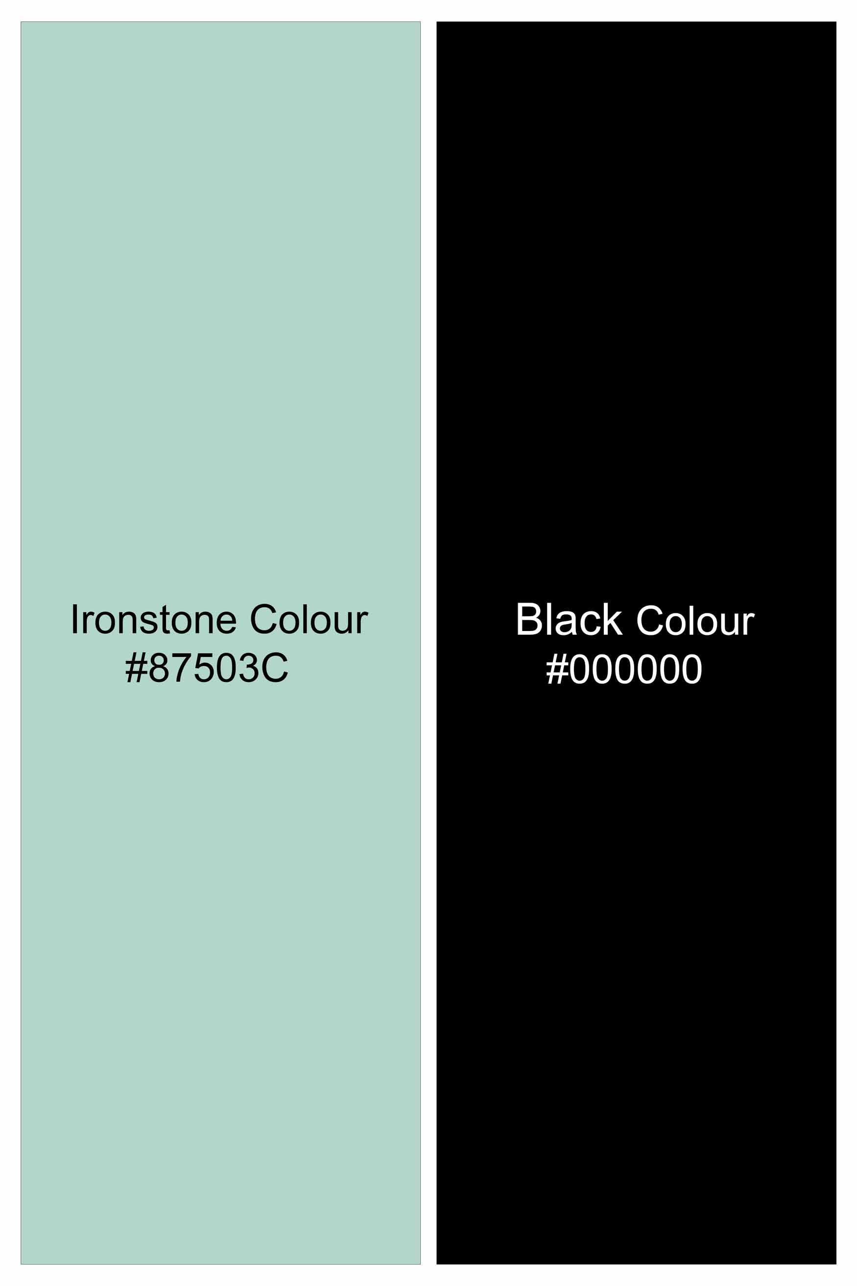 Ironstone Green Leaves Printed Luxurious Linen Designer Shirt