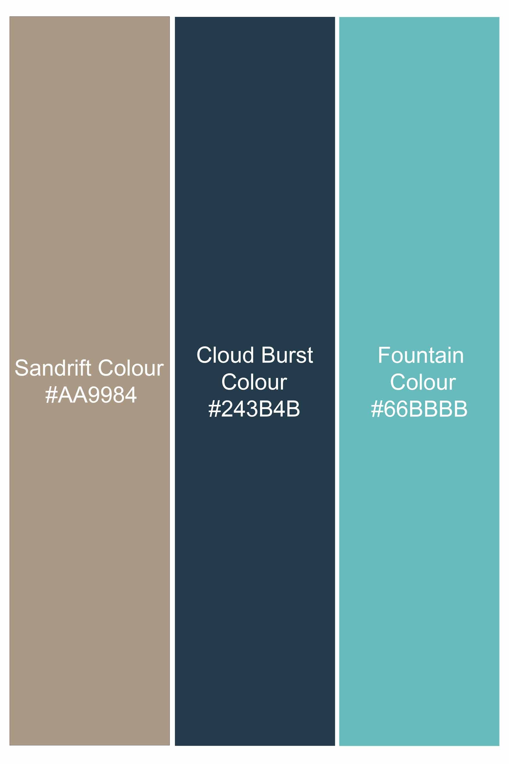 Sandrift Brown with Cloud Burst Blue Twill Plaid Premium Cotton Shirt