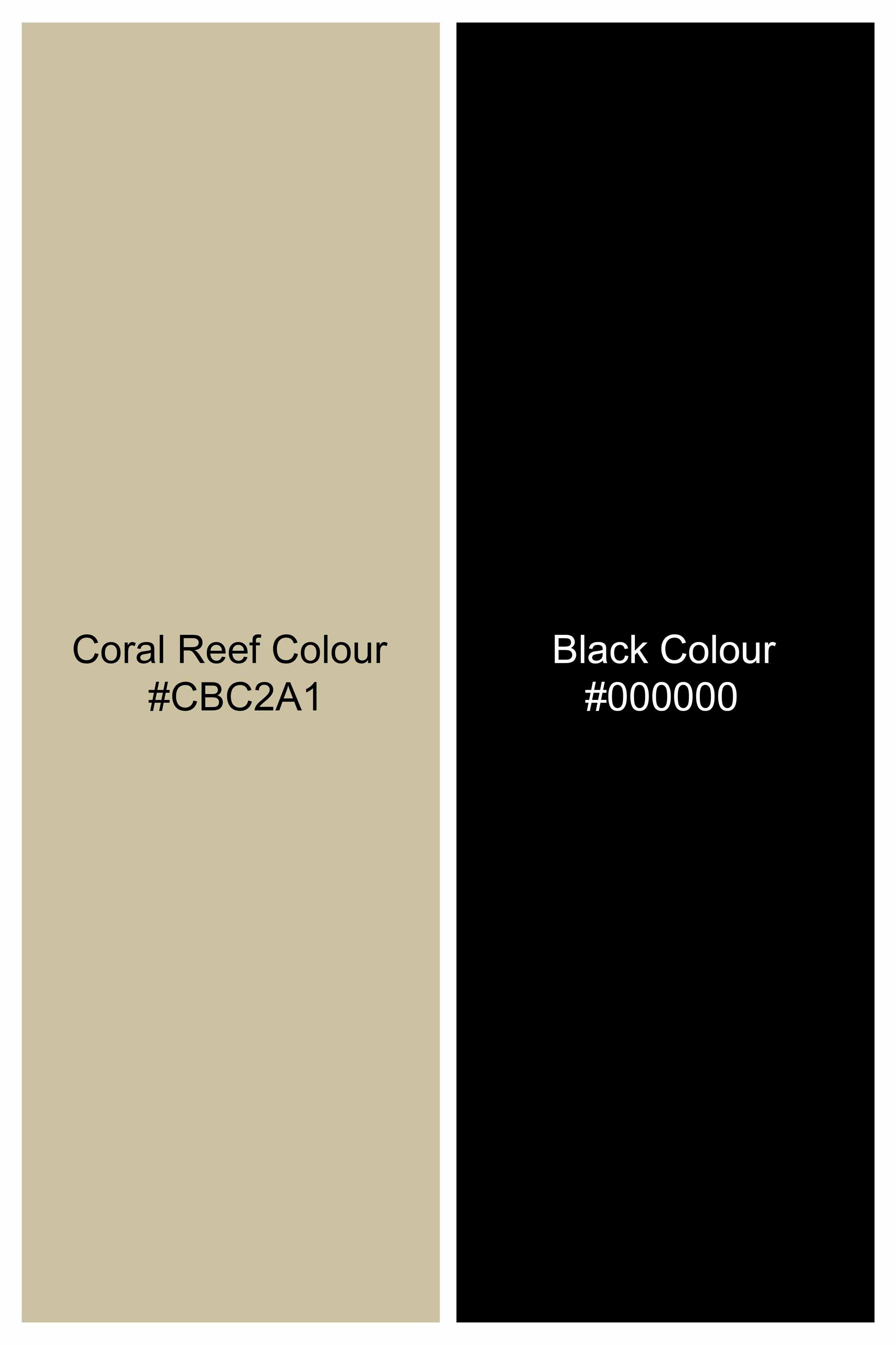 Coral Reef Brown Dobby Textured Premium Giza Cotton Shirt